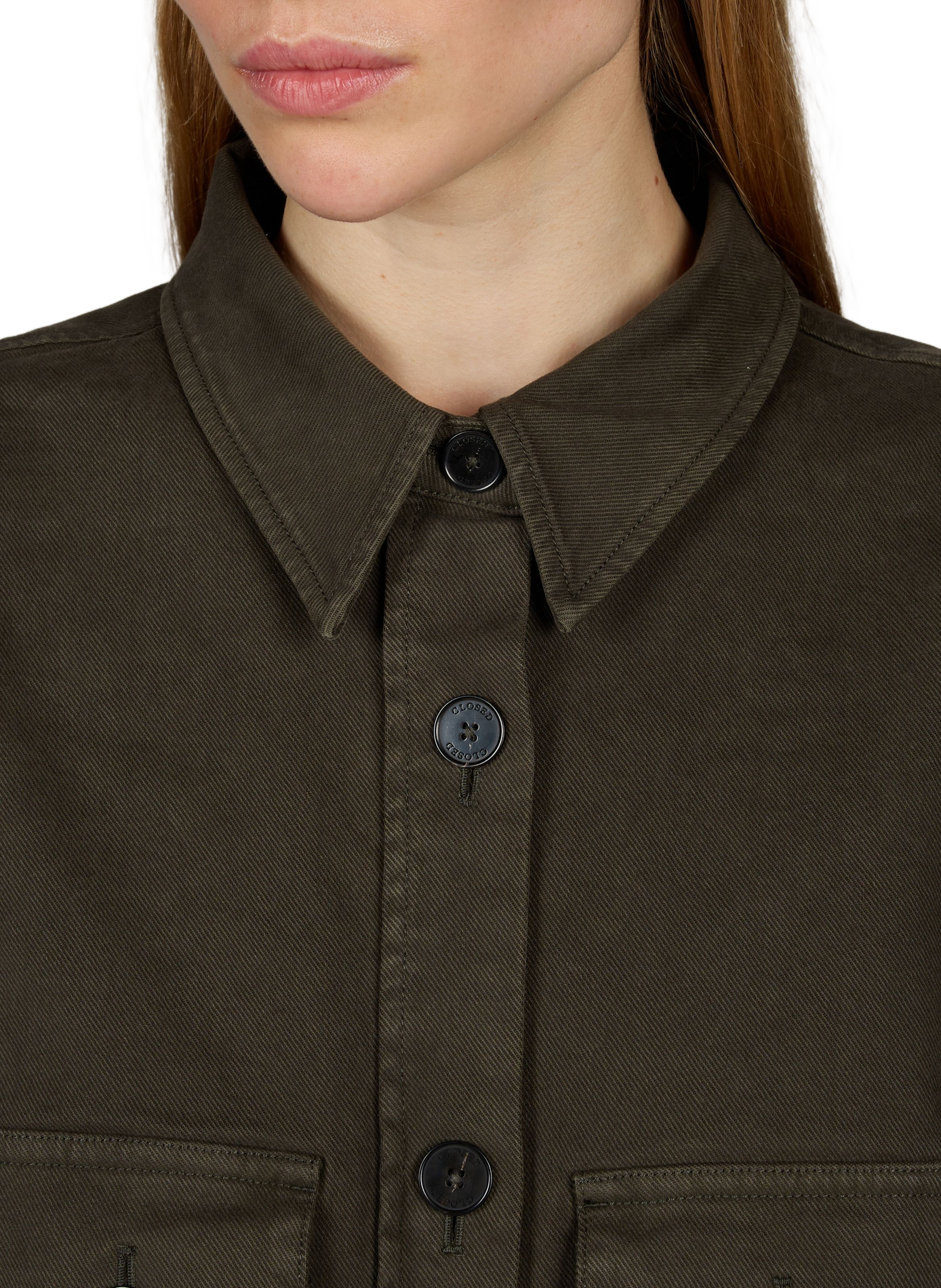 Oversized tailored cotton jacket CLOSED Green