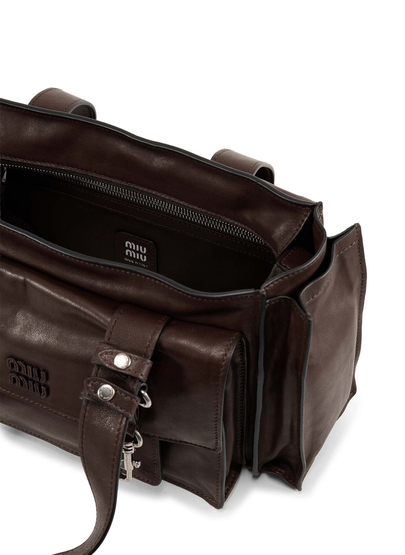 Utilitytas van leer MIU MIU Bruin