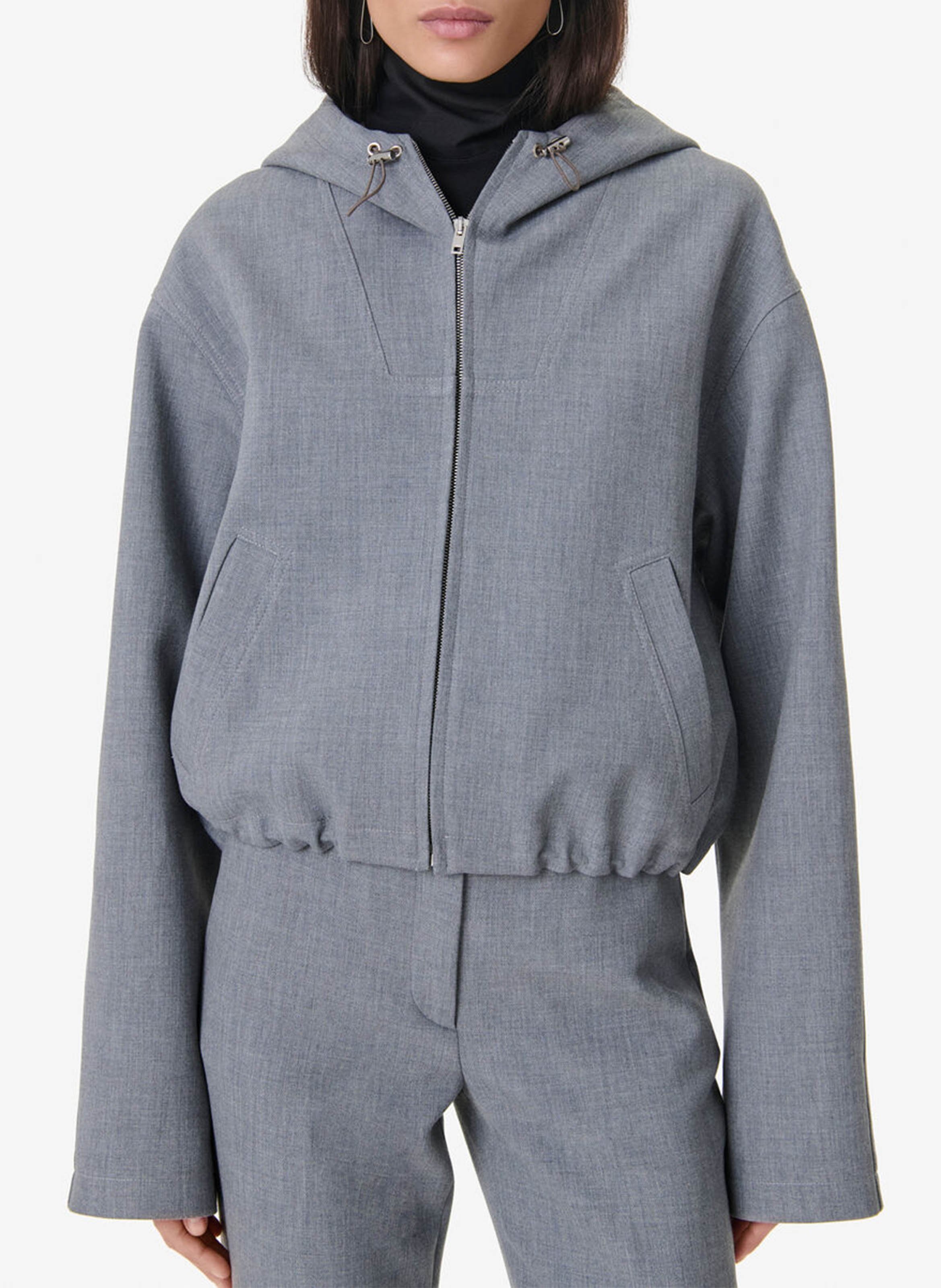 Veste courte droite à capuche maureen IRO Gris