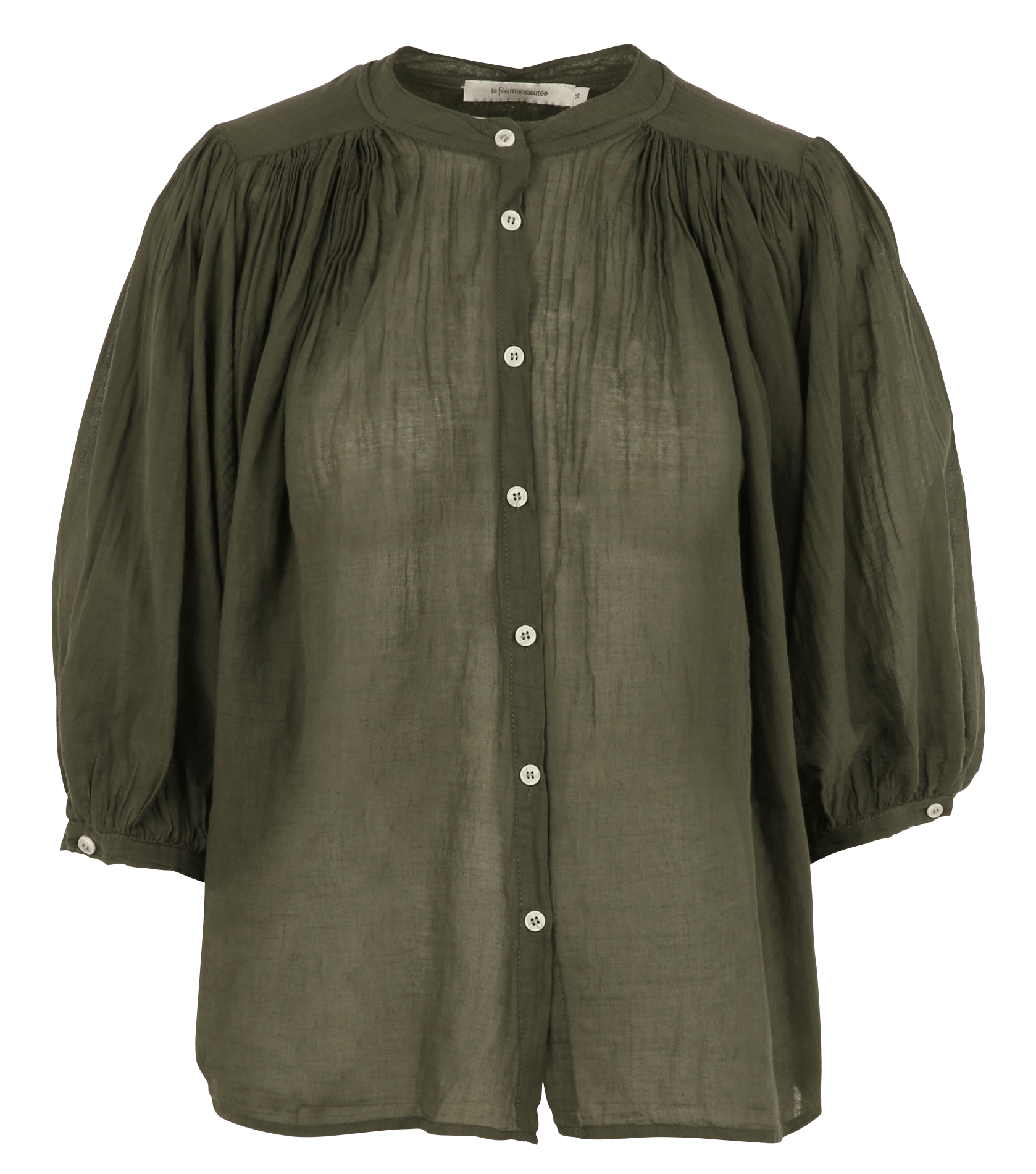 Oversized katoenen overhemd LA FEE MARABOUTEE Groen