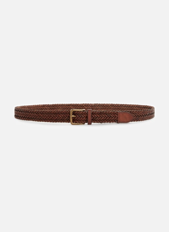 Woven leather belt Brown by POLO RALPH LAUREN POLO RALPH LAUREN Woven leather belt Brown