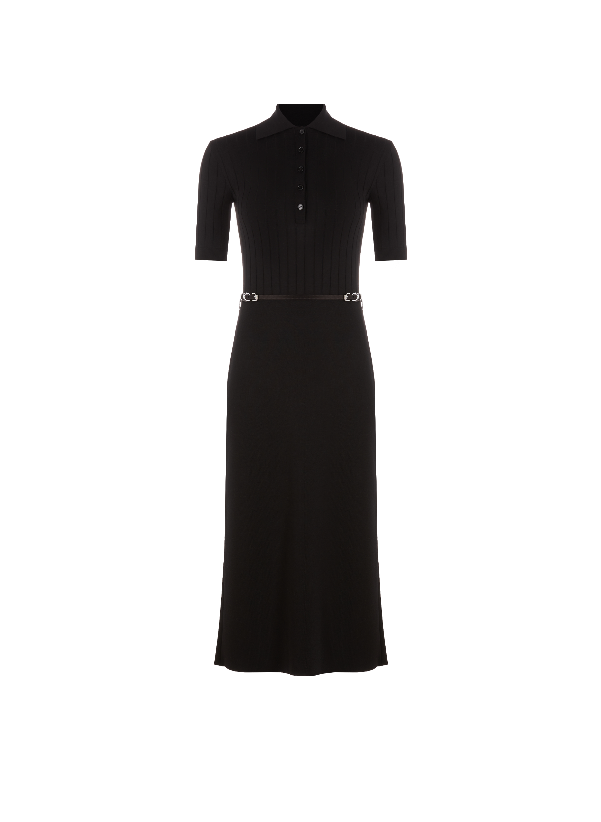 Long wool polo shirt dress GIVENCHY Black