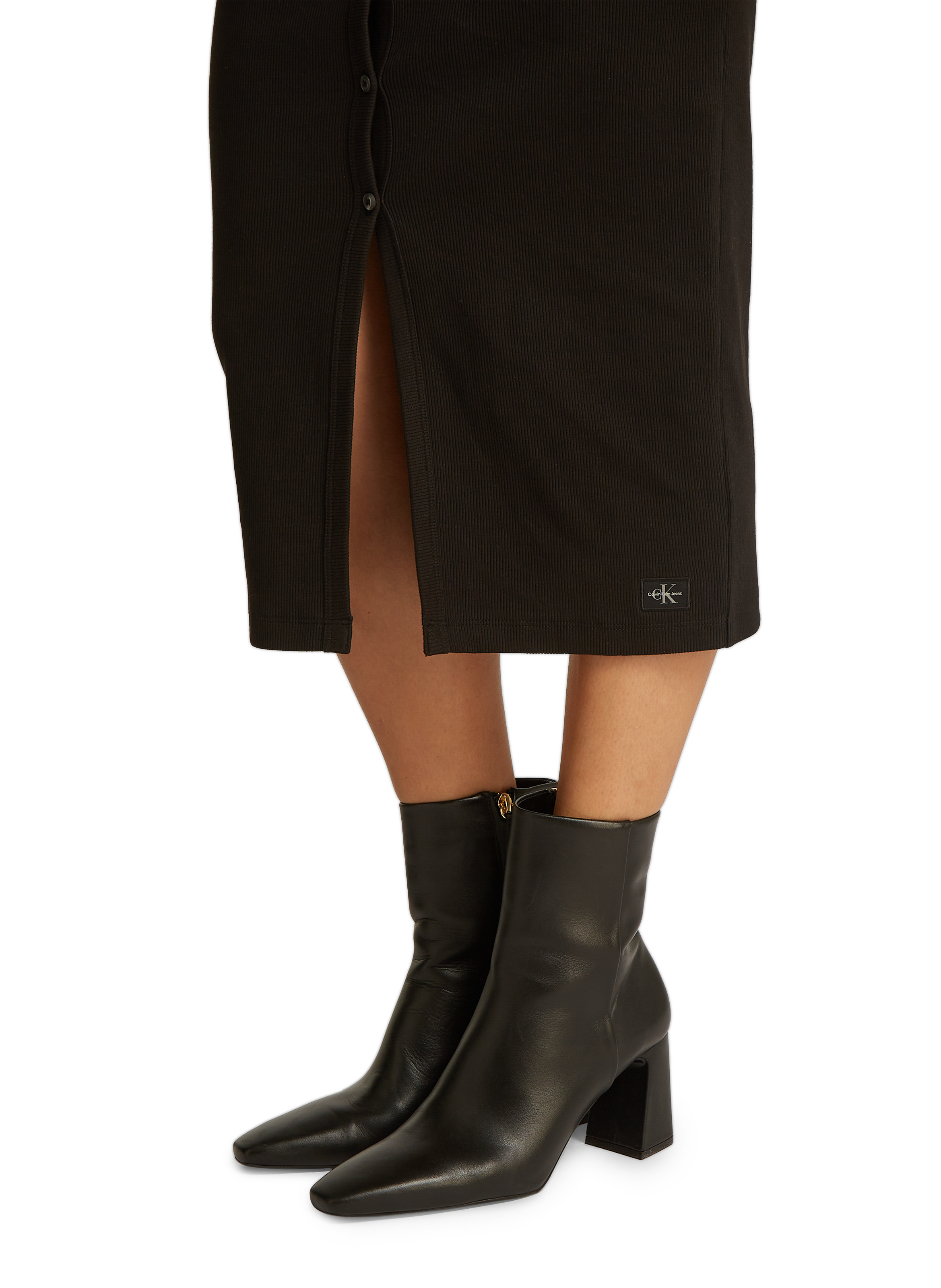 Robe longue en coton CALVIN KLEIN Noir