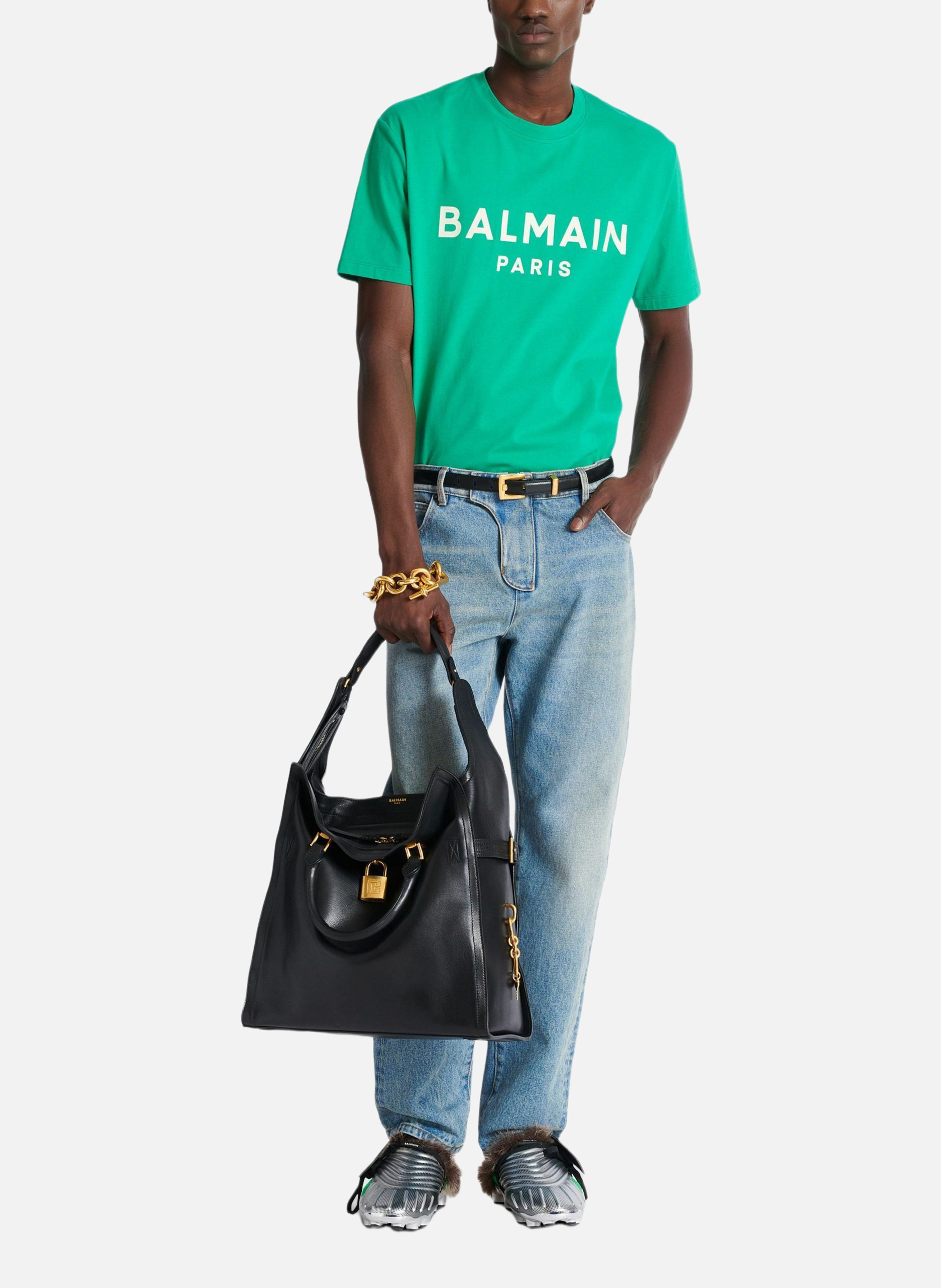 T-shirt imprimé balmain paris BALMAIN Vert