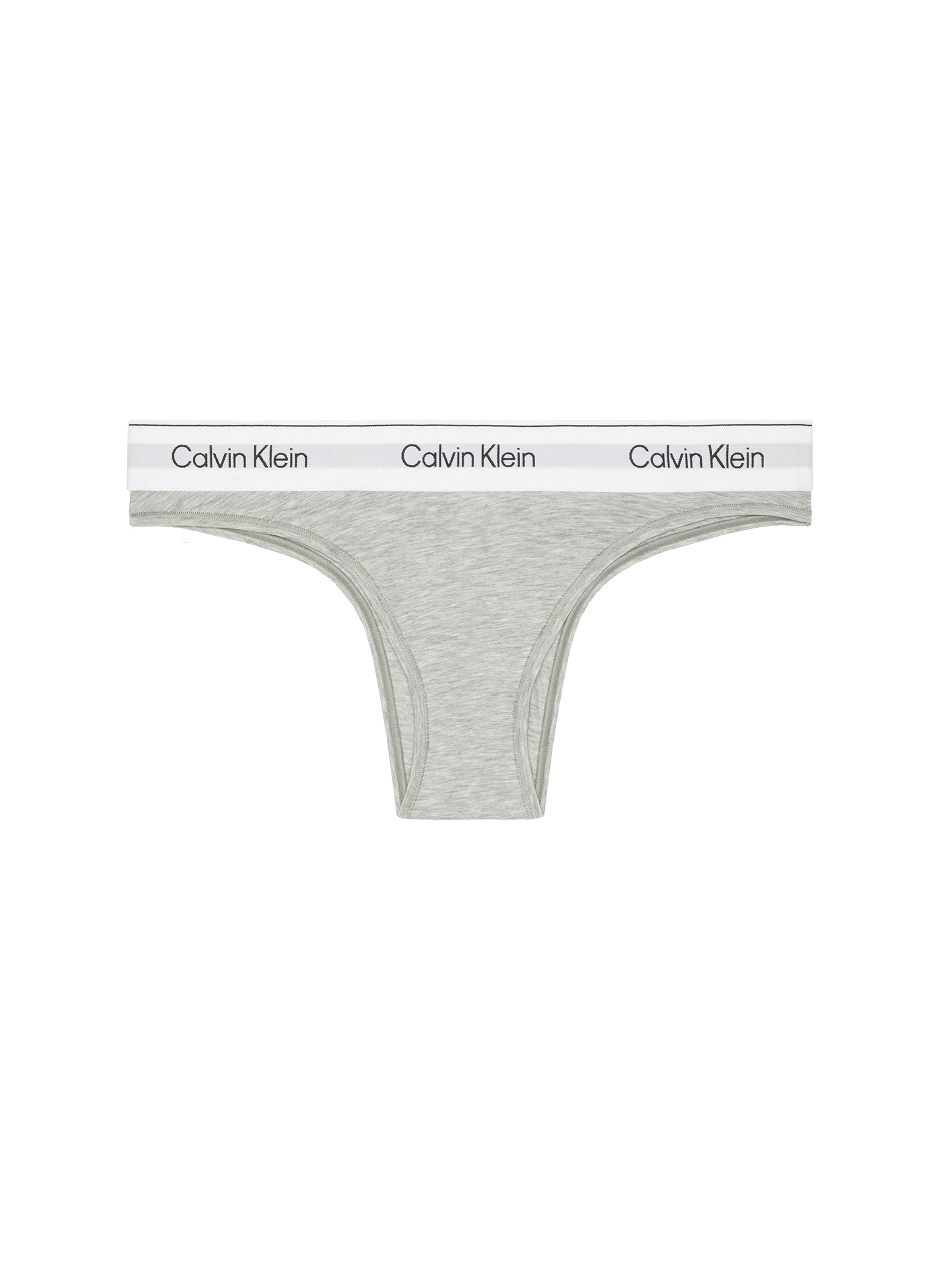 CALVIN KLEIN Slip bresilien en coton mélangé Grey