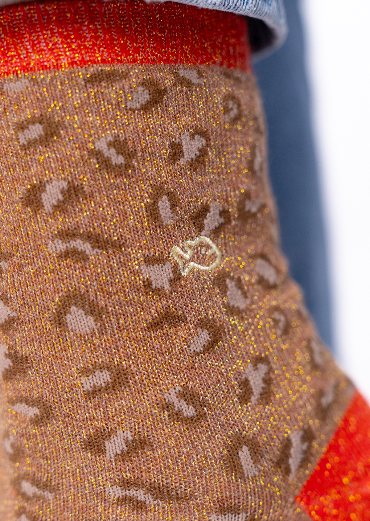 Chaussettes en coton peigné léopard BILLYBELT Marron