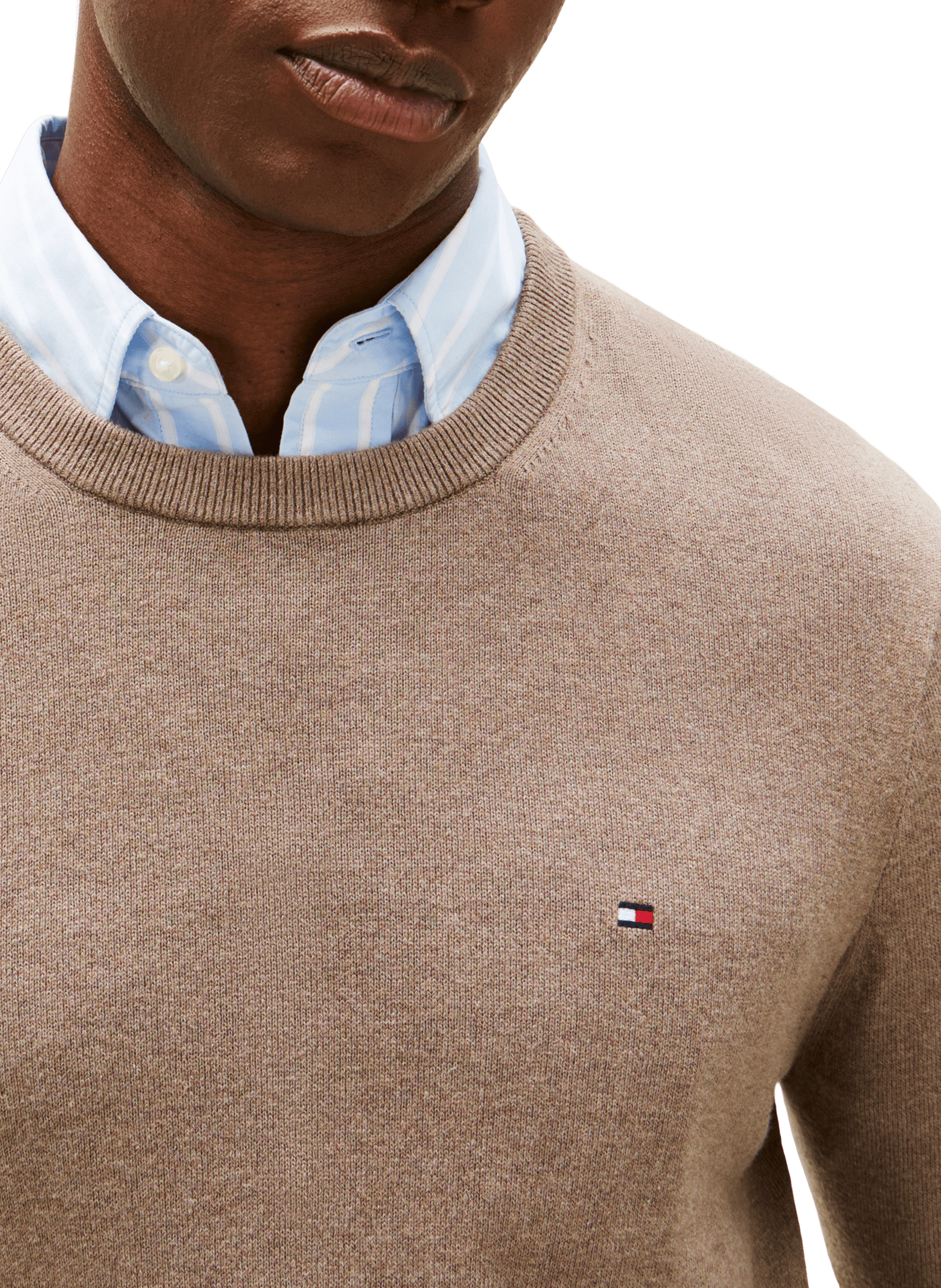 Cotton cable knit jumper TOMMY HILFIGER Brown