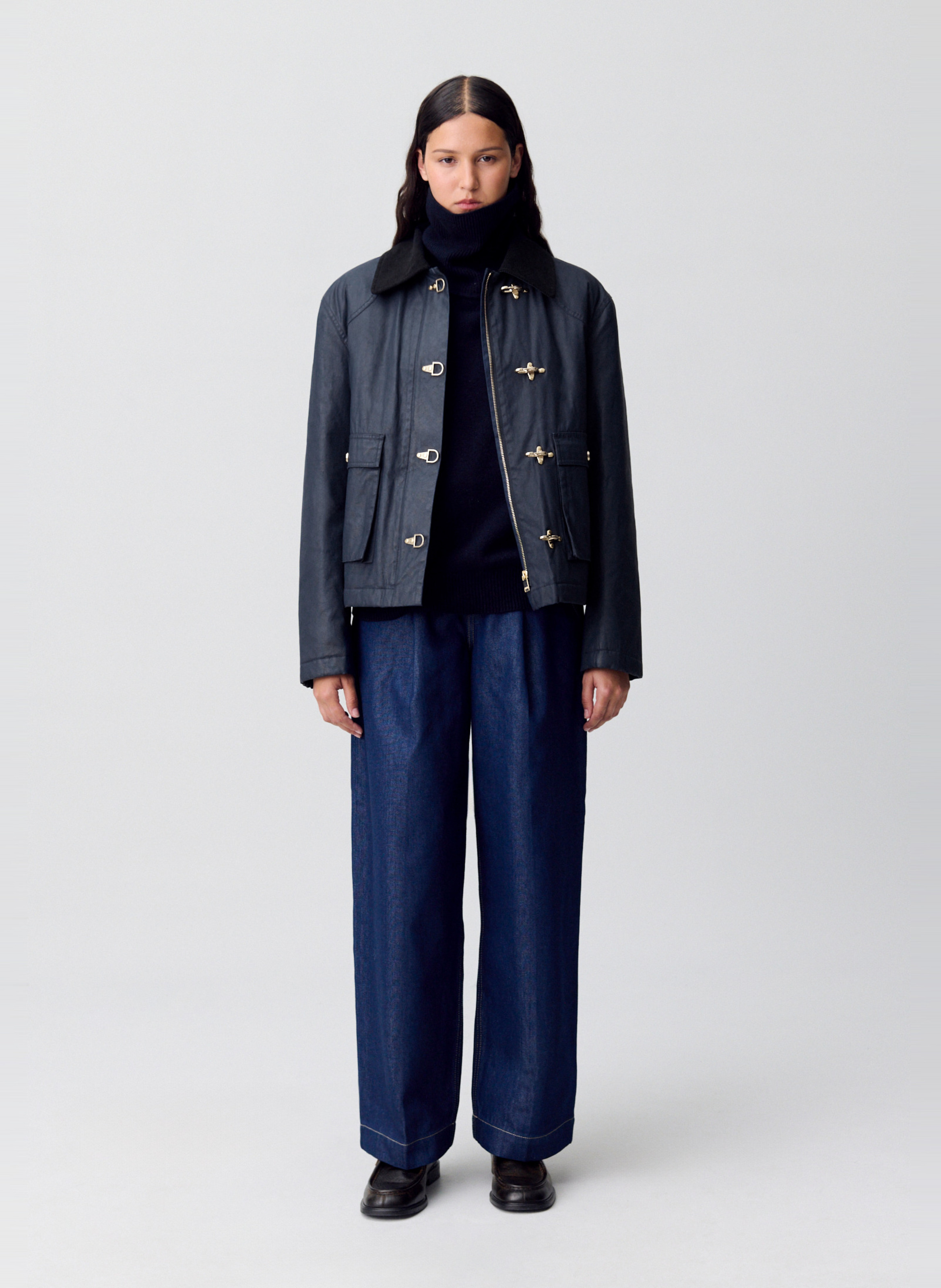 Manteau col chemise galla CLAUDIE PIERLOT Bleu