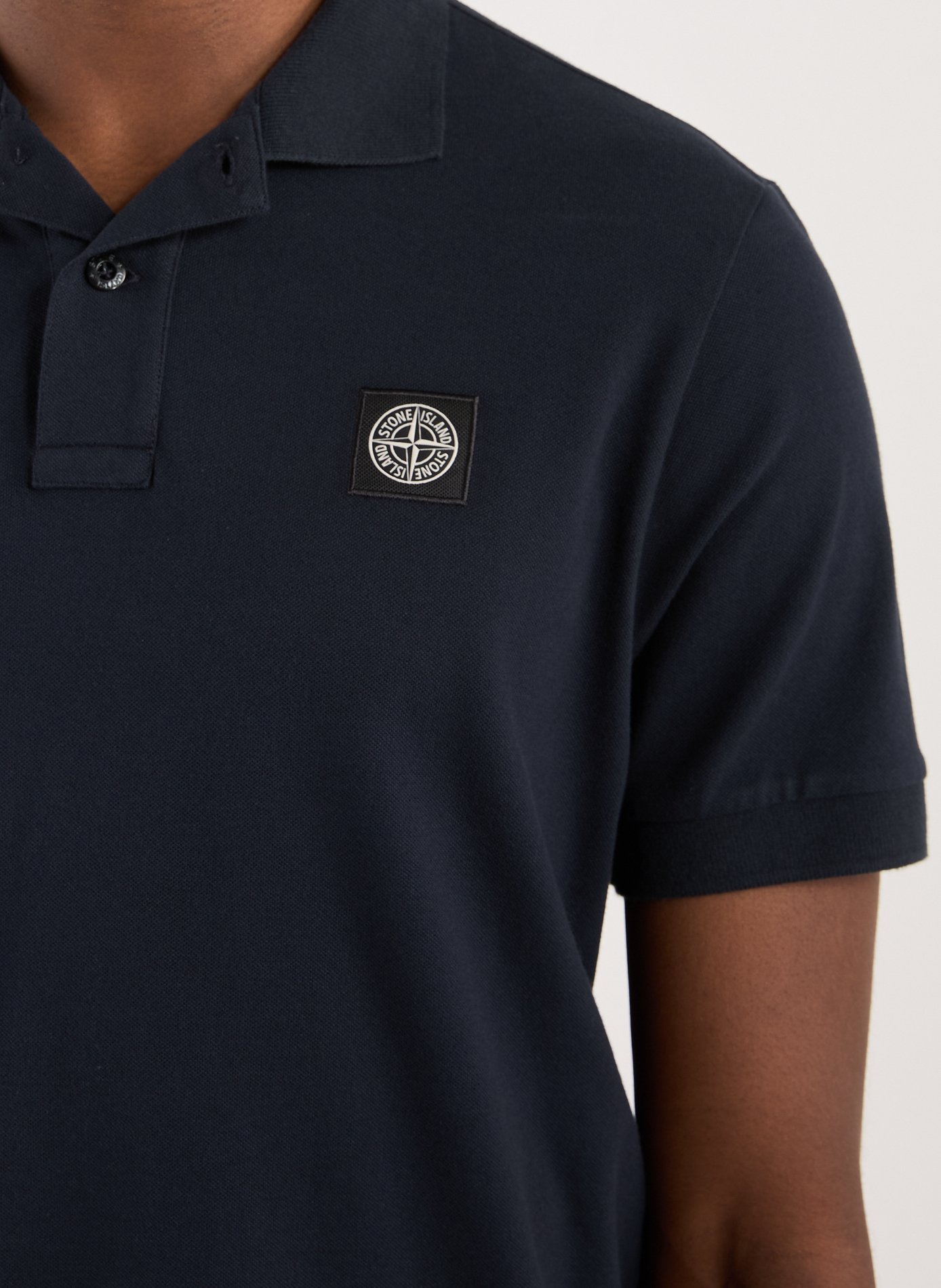 Polo droit en coton mélangé STONE ISLAND Bleu