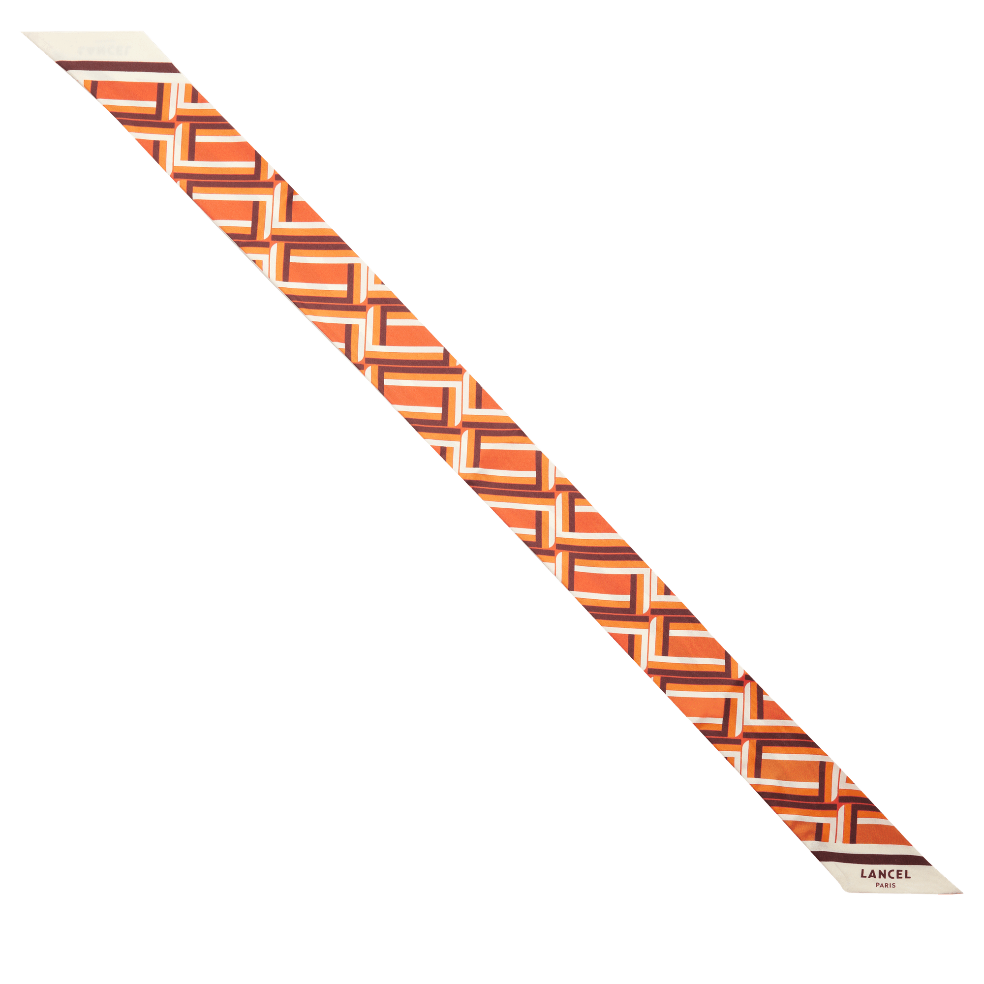 Bandeau monogramme en soie LANCEL Orange