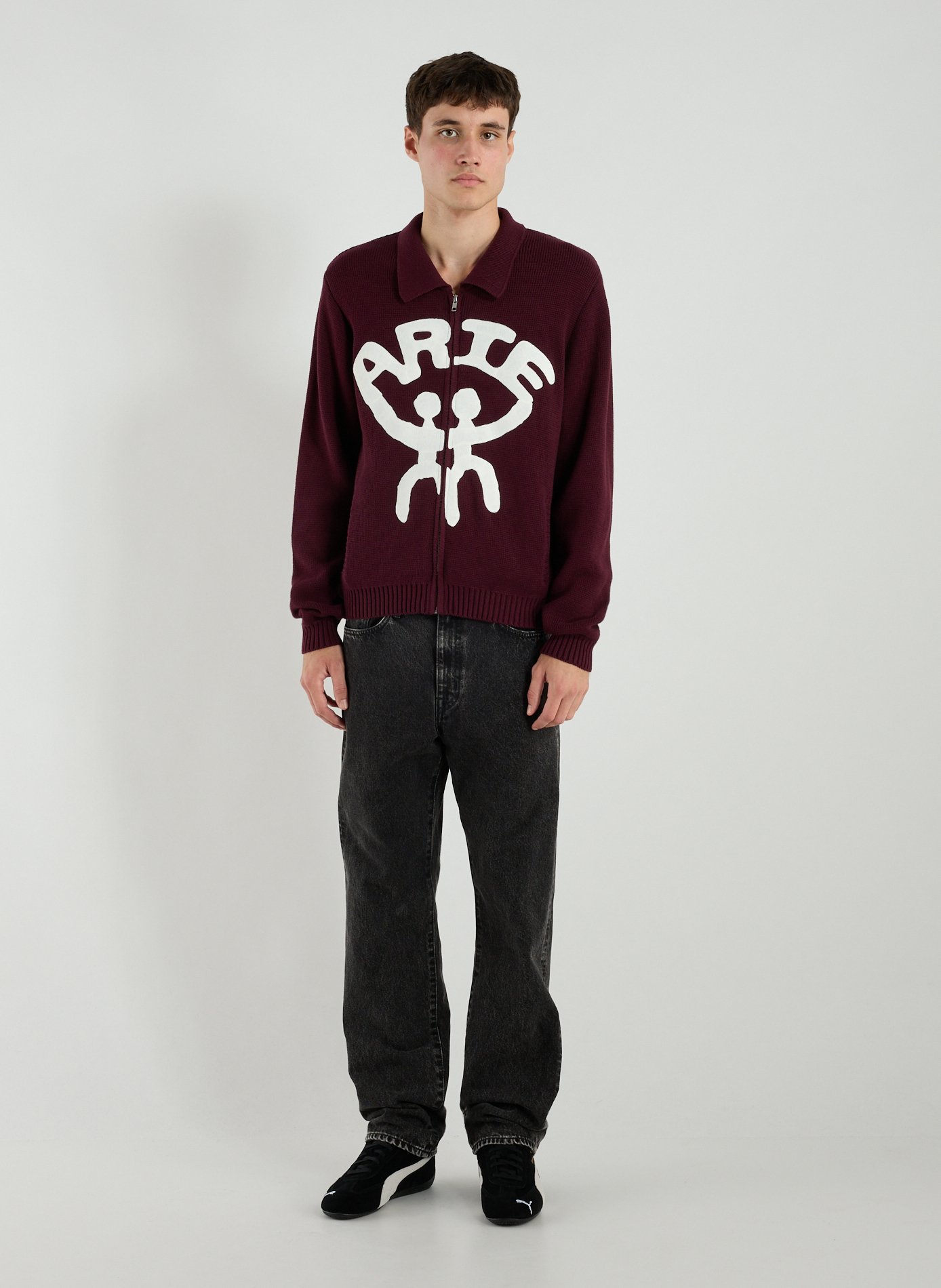Cotton zip-up jumper ARTE ANTWERP Red