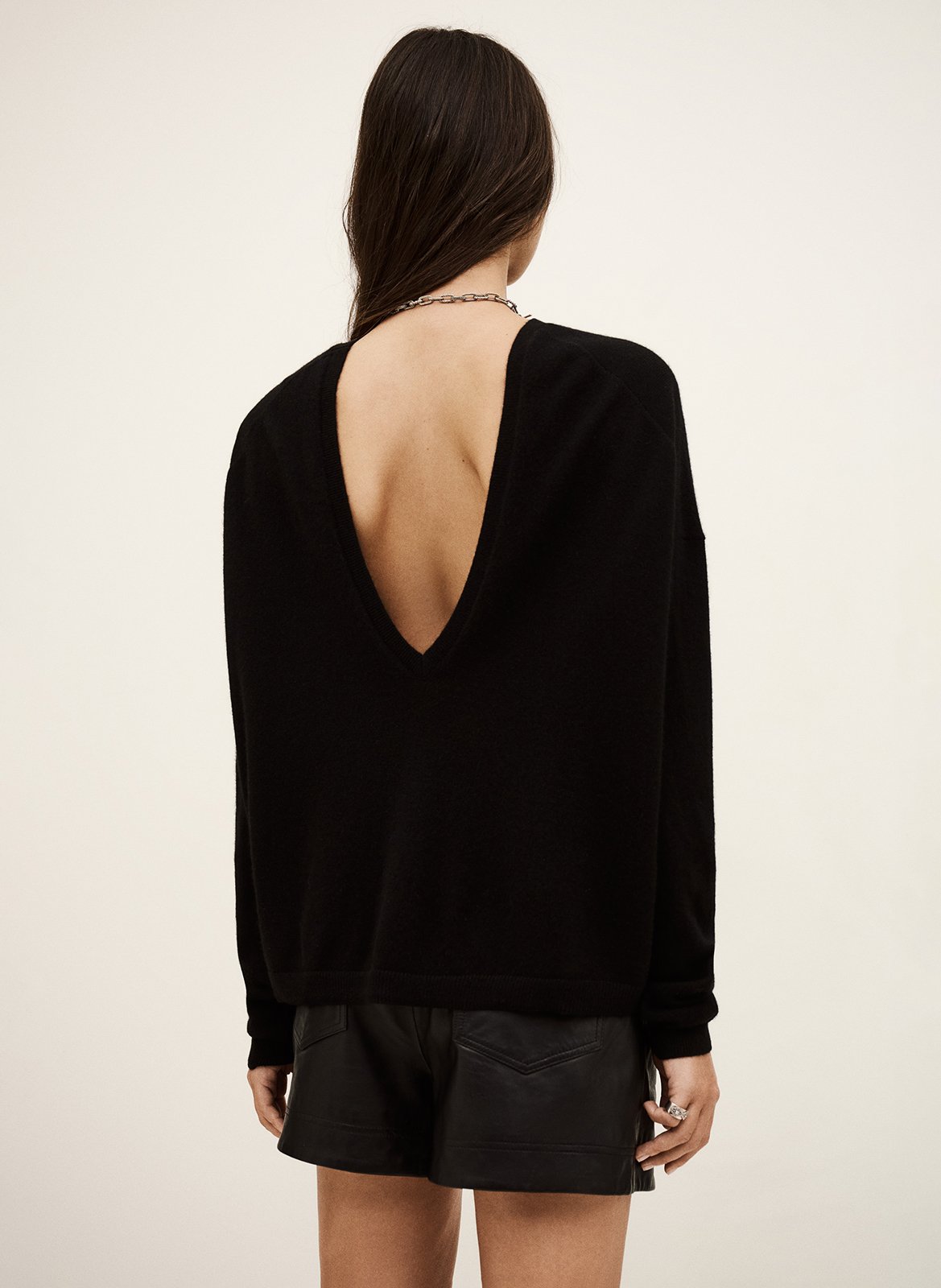 Pull col v en cachemire celsy BA&SH Noir