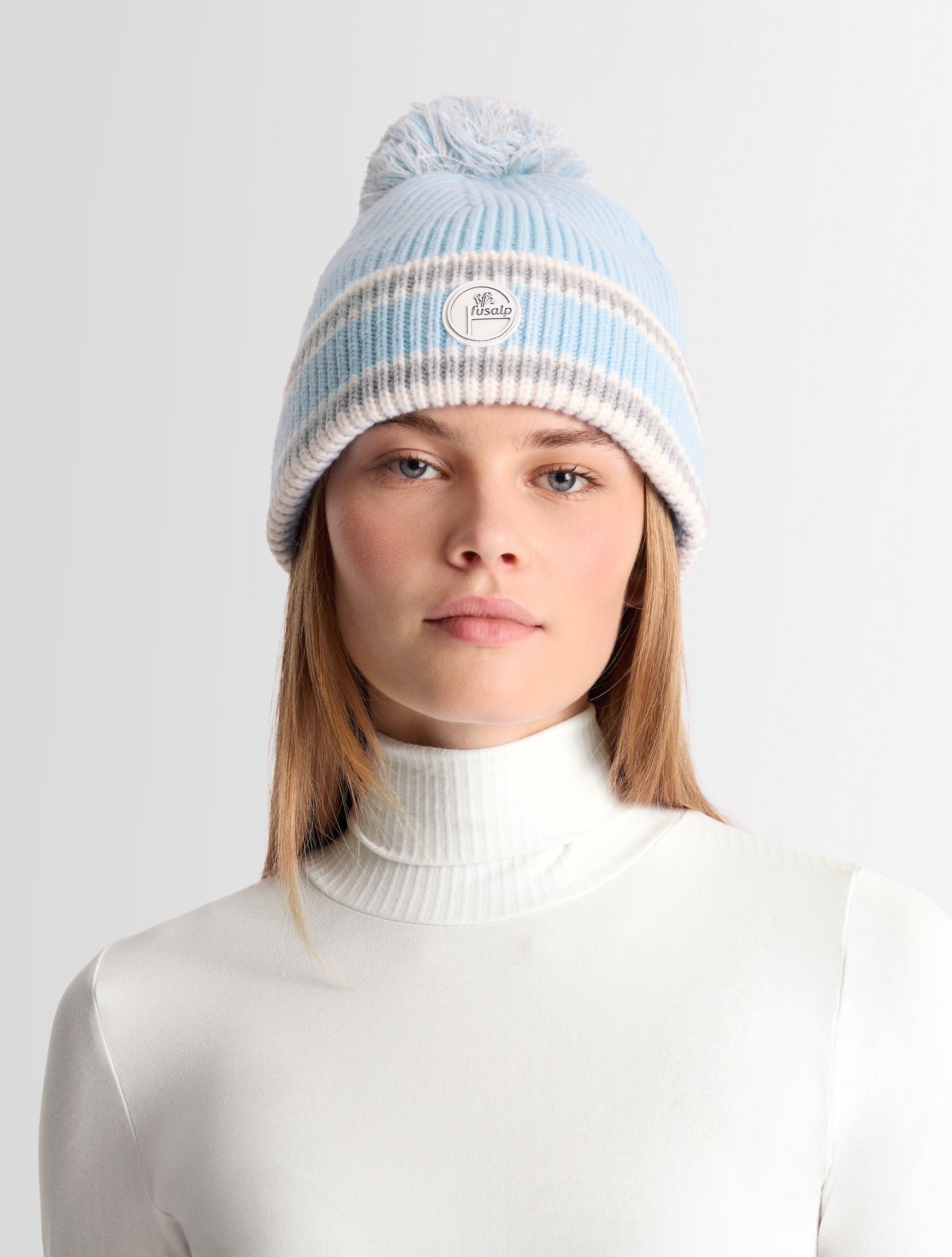 Bonnet pompon coupe regular FUSALP Bleu