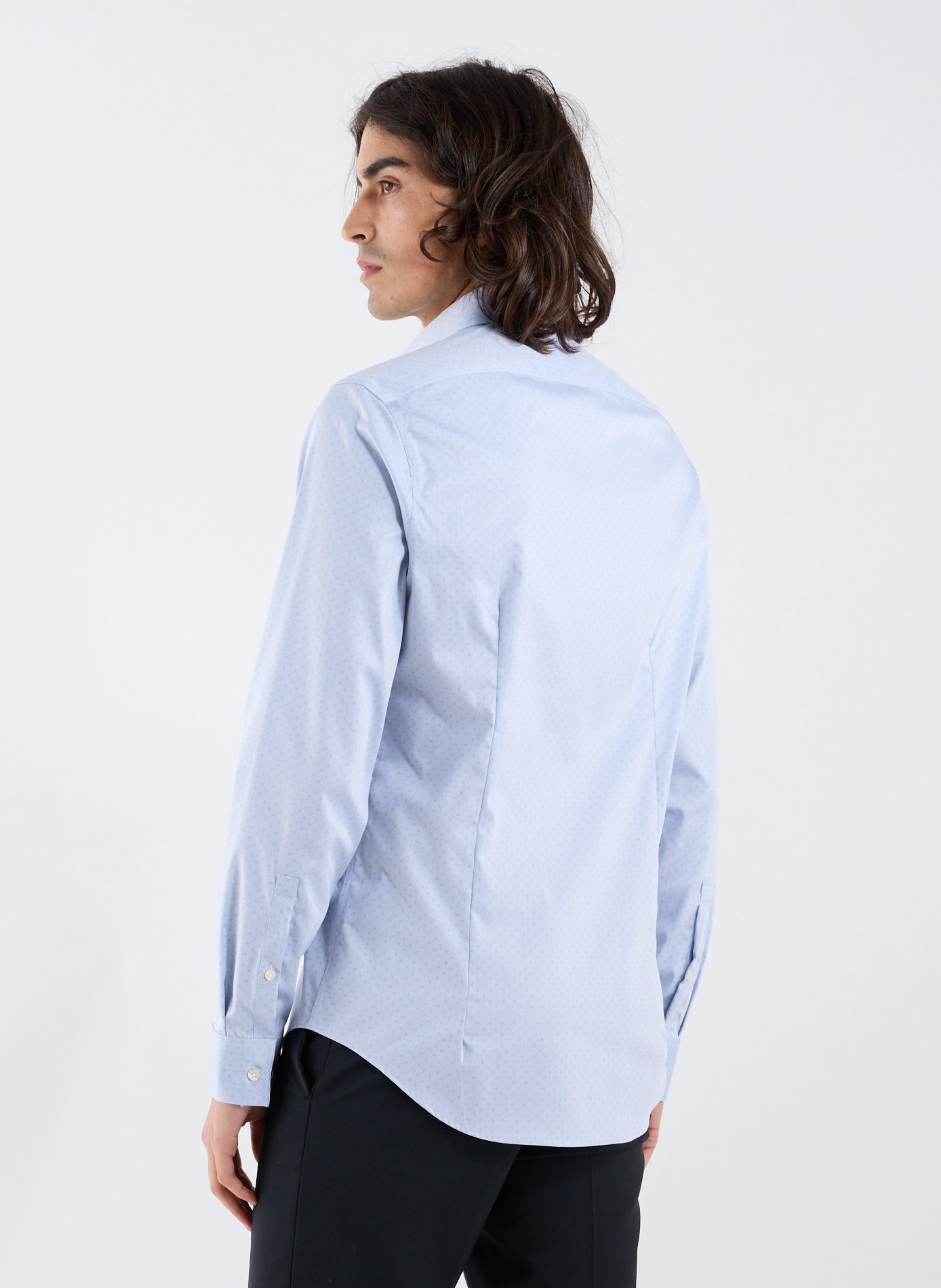 Chemise slim en coton mélangé CALVIN KLEIN Bleu