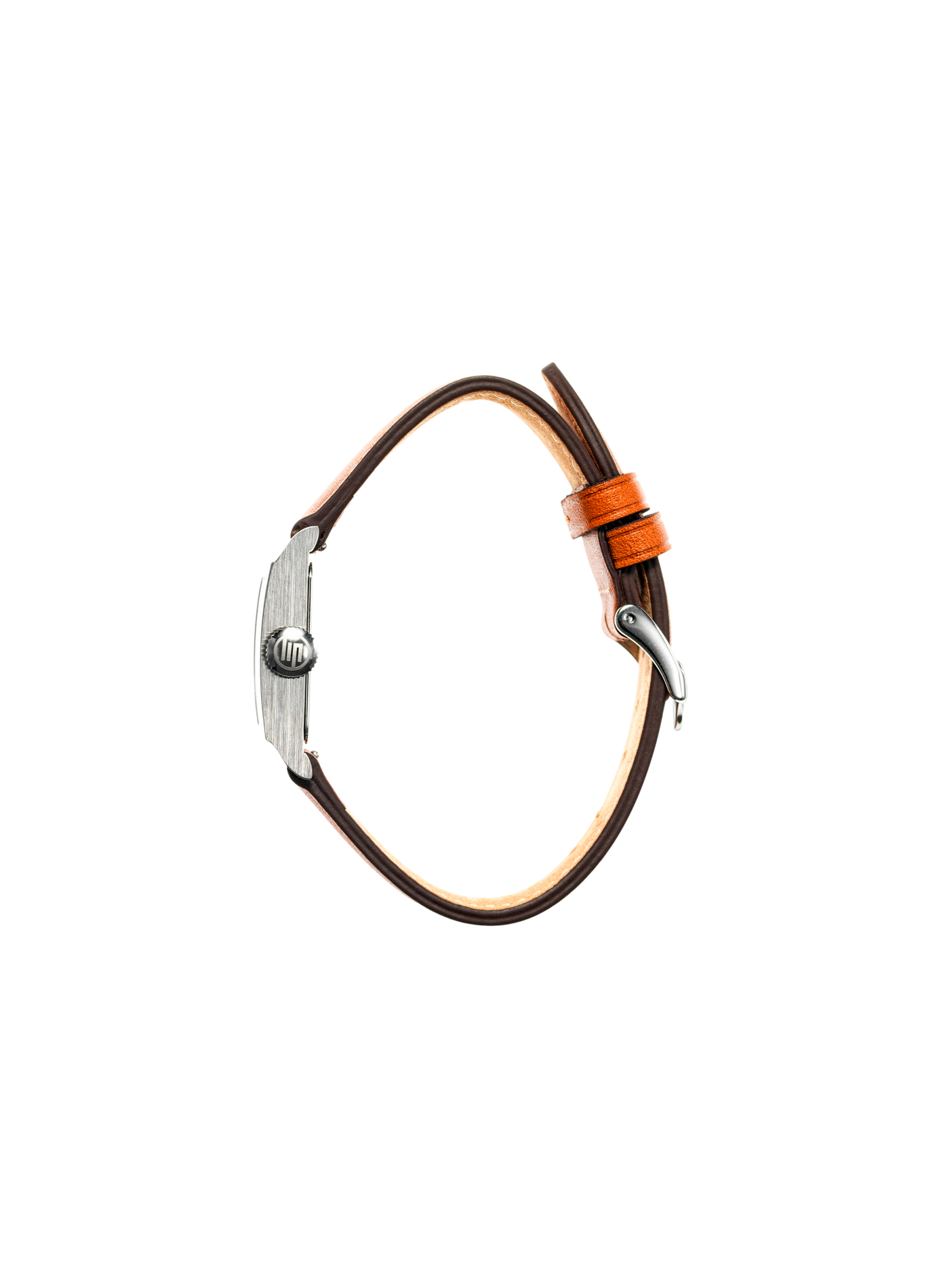 Montre carrée bracelet en cuir LIP Argent