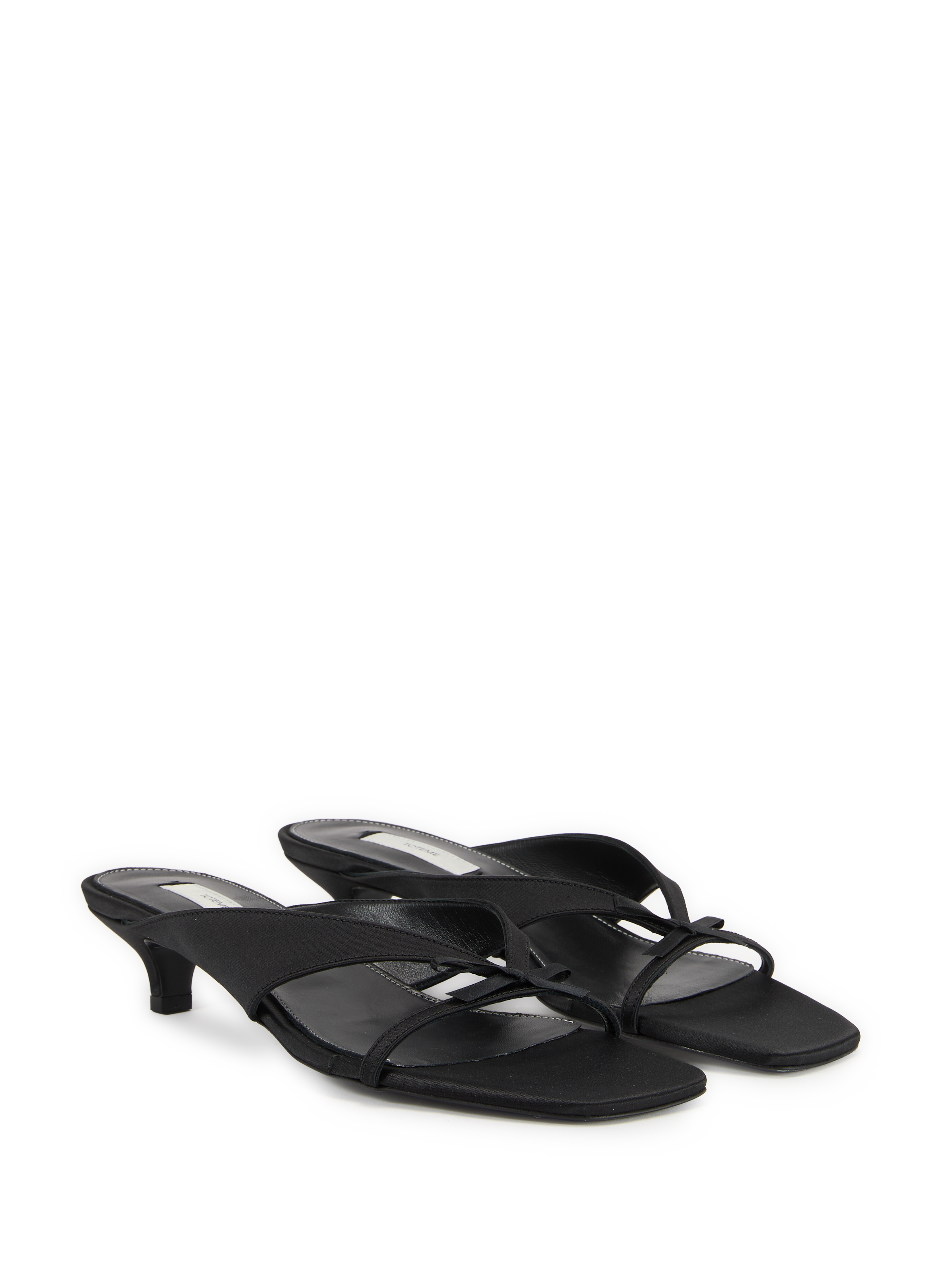 Satin high heel sandals with bow TOTEME Black