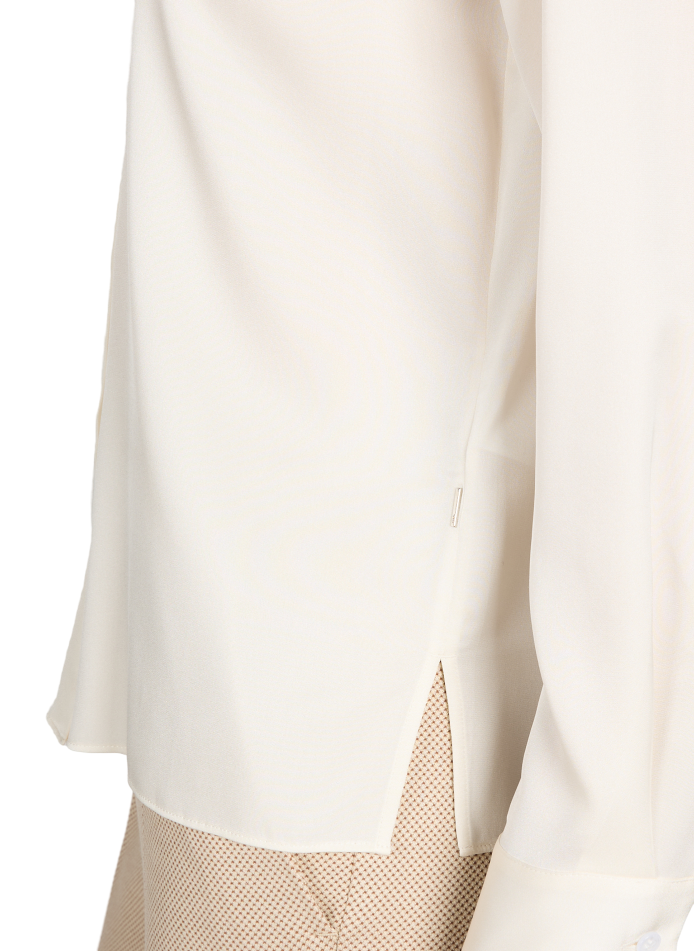 Straight shirt with classic collar in blended silk BOSS Beige