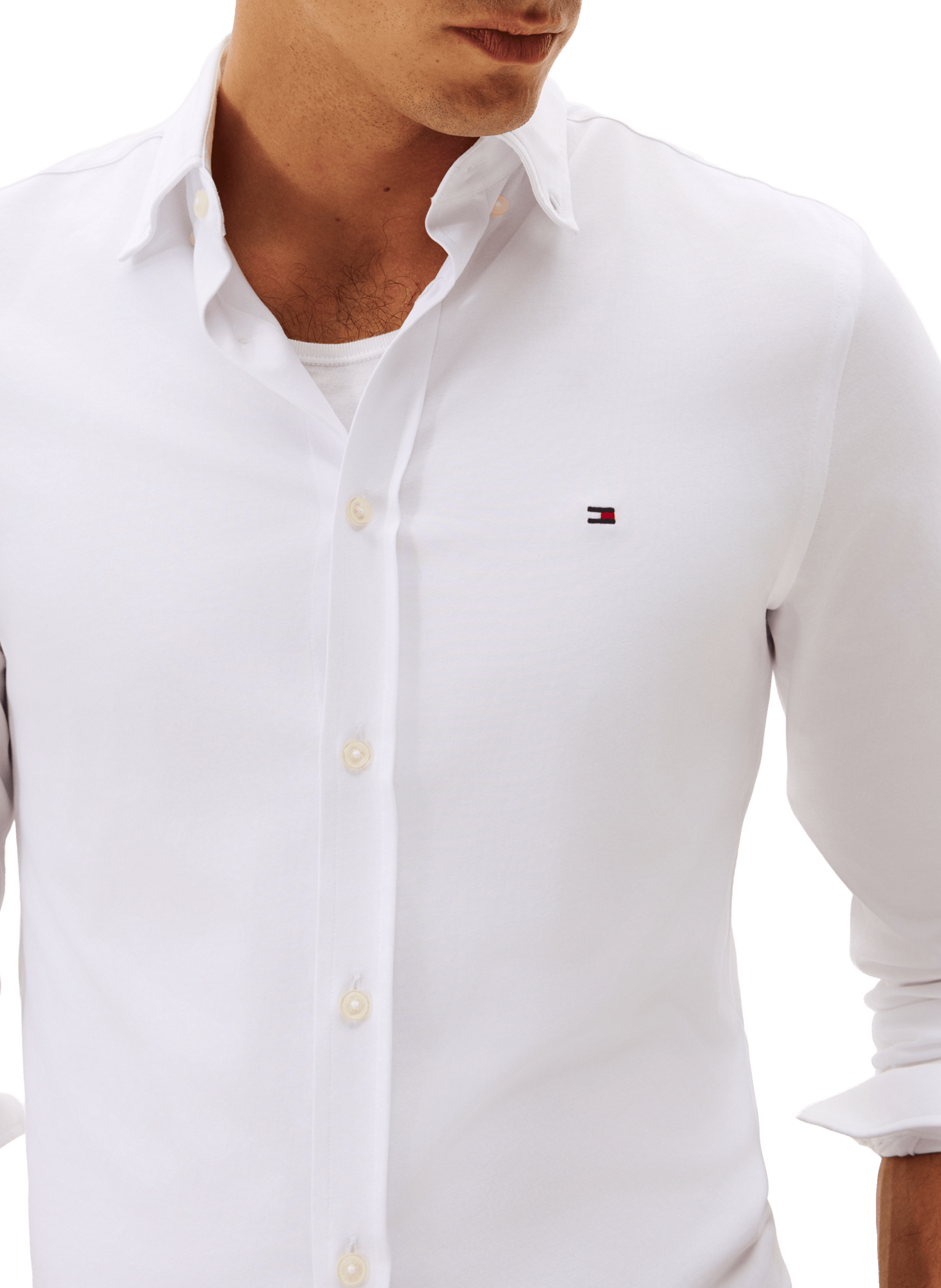 Chemise droite en coton TOMMY HILFIGER Blanc