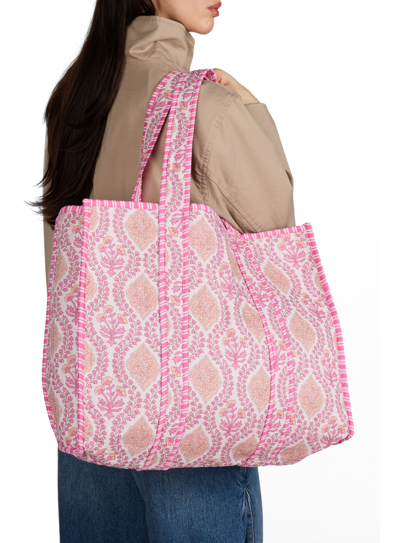 Sac cabas à motif  AU PRINTEMPS PARIS Rose