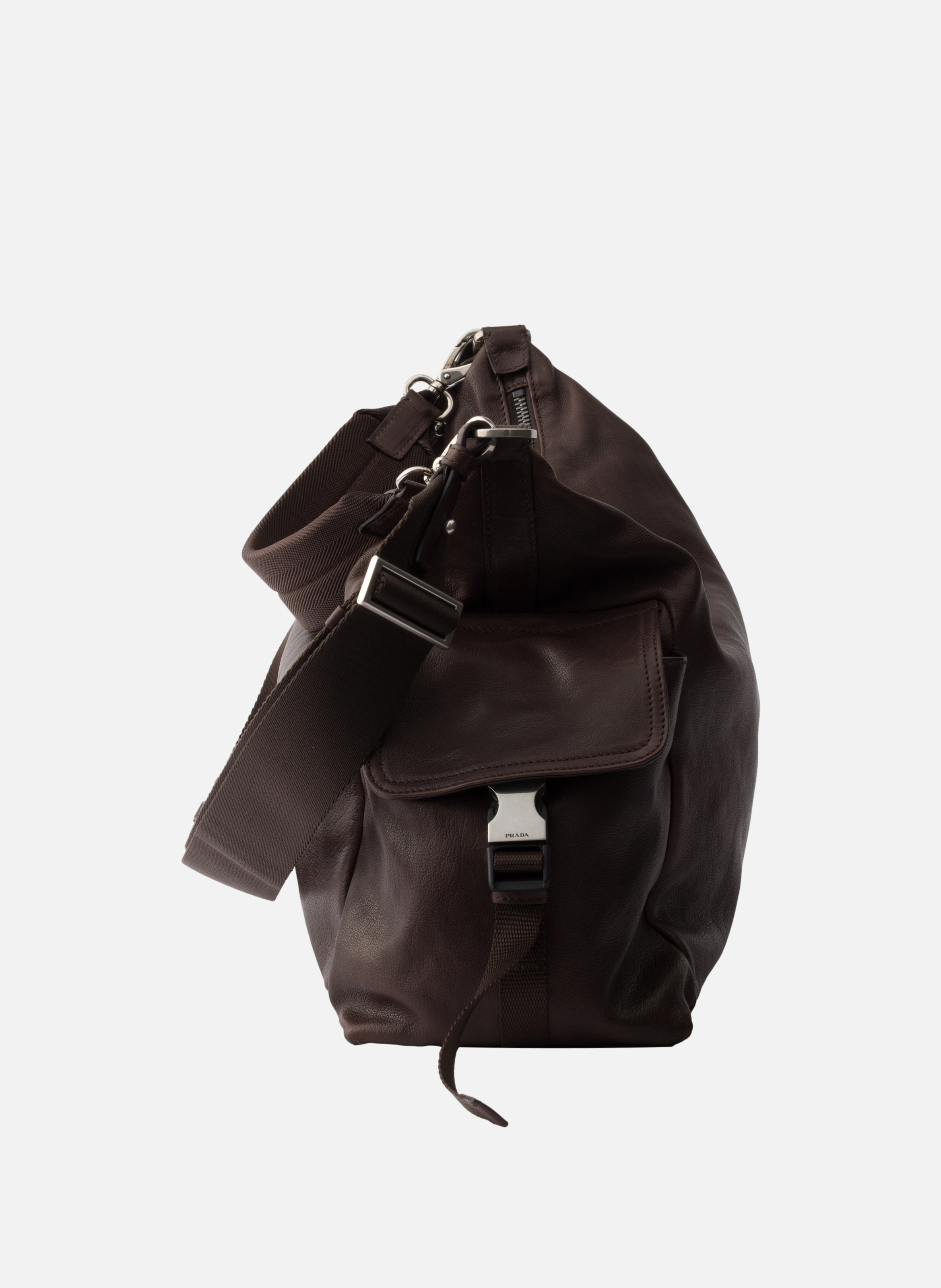 Sac porté épaule prada explore en cuir PRADA Marron