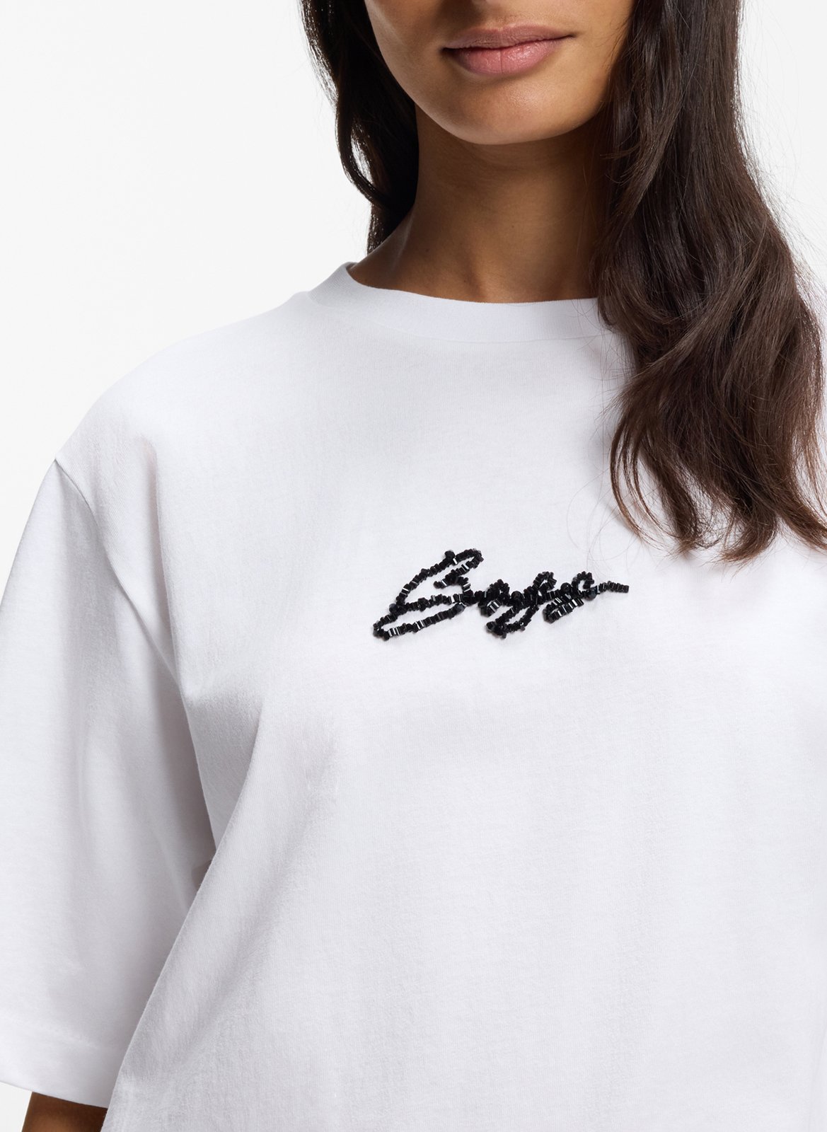 Tee-shirt col rond en coton BOSS Blanc