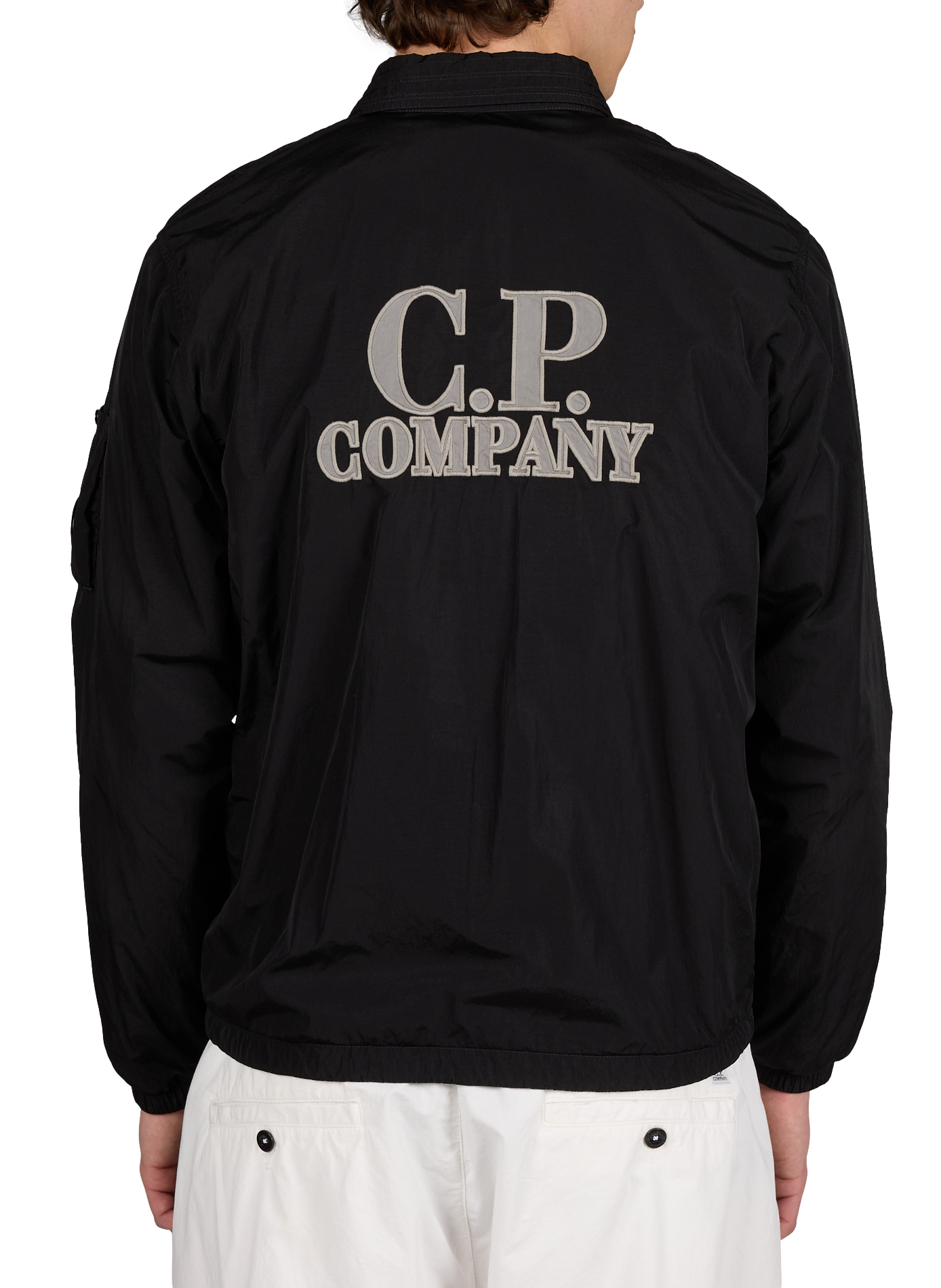 Surchemise zippée avec broderie marque CP COMPANY Noir