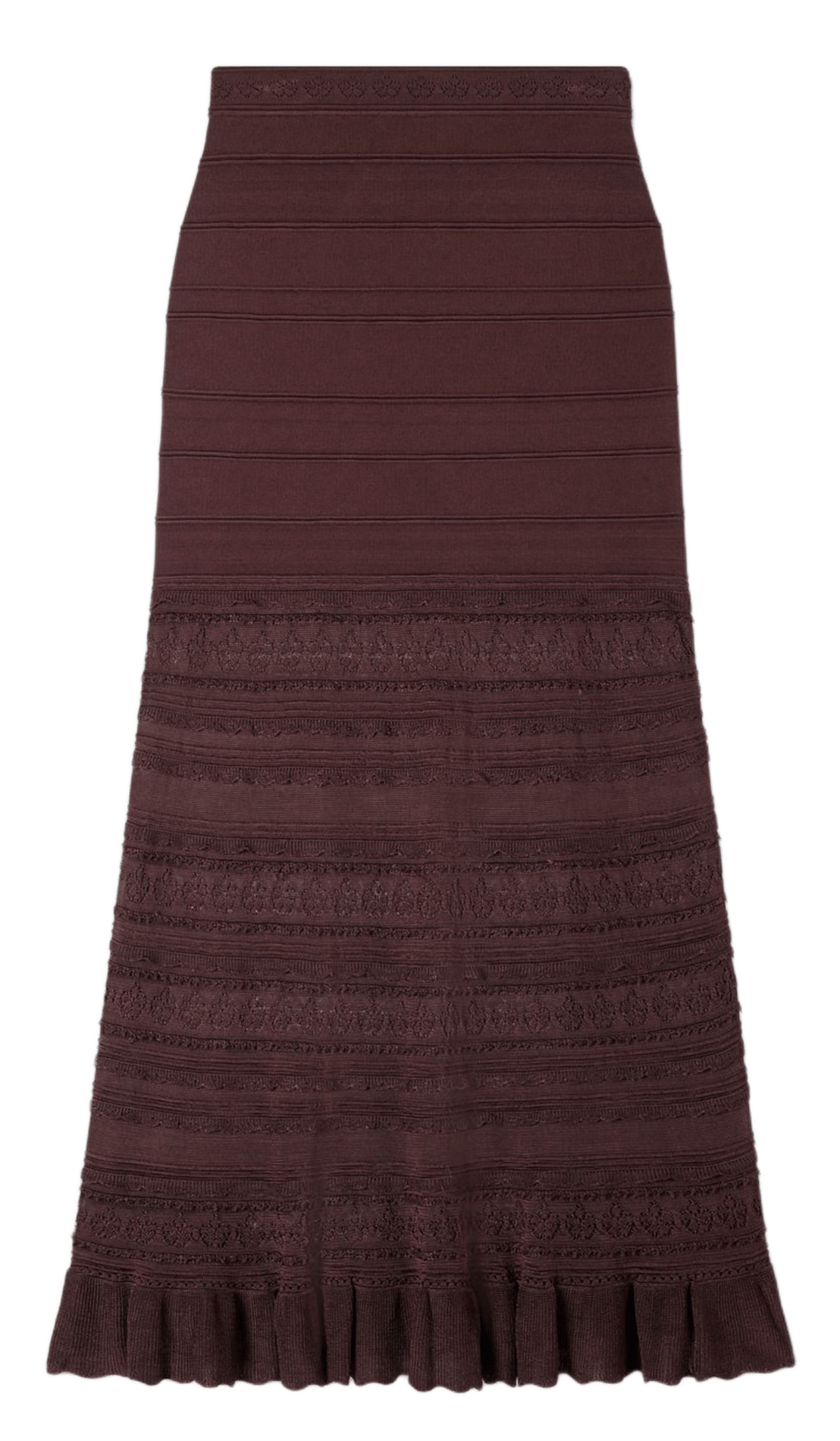 Jupe longue en maille SANDRO Marron