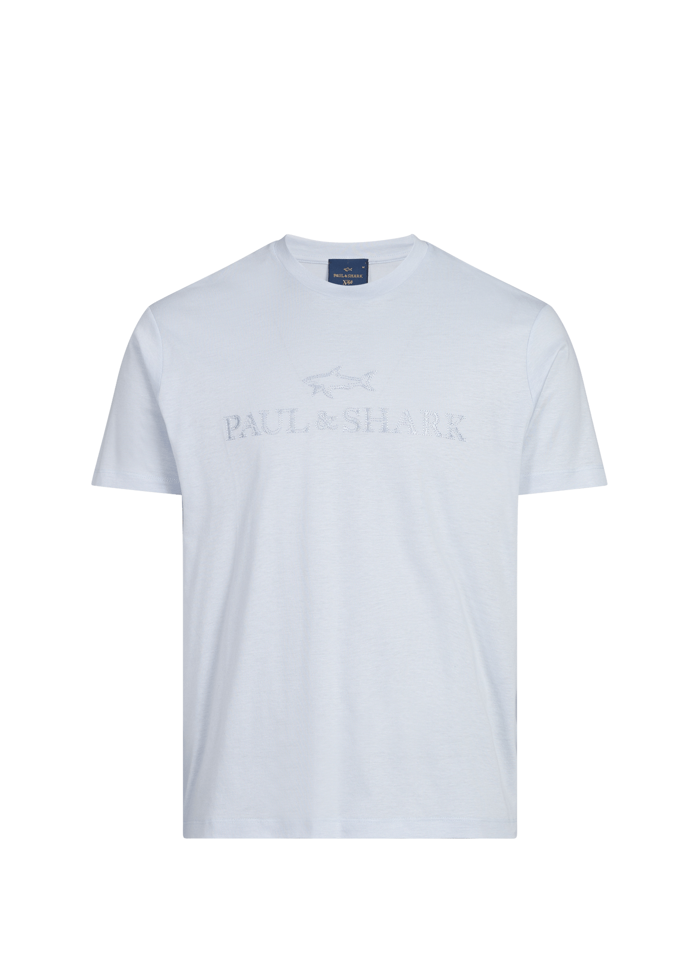 Straight-cut cotton-blend T-shirt with round neck PAUL & SHARK Blue