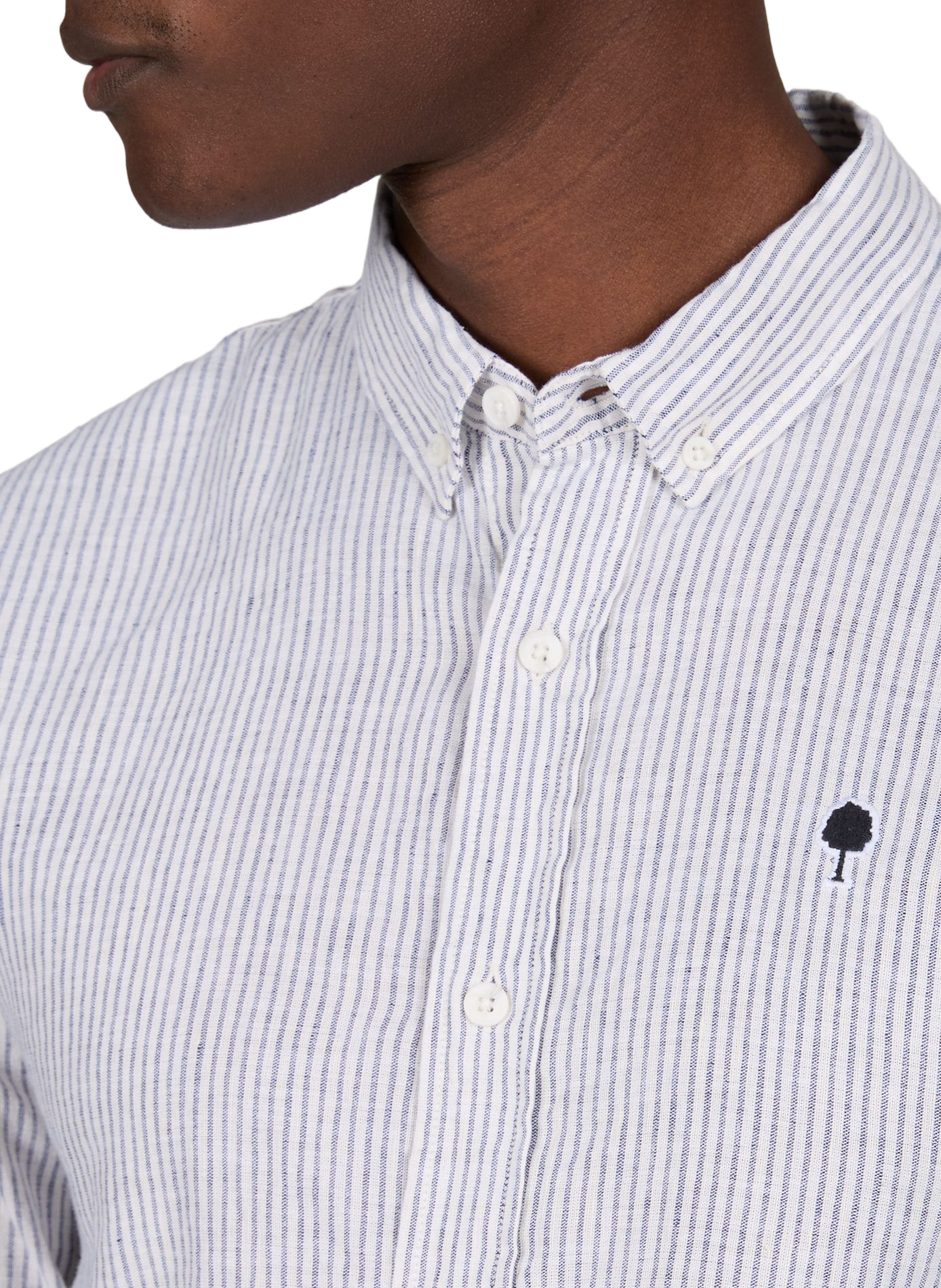 Striped Ivoy shirt in a blend of cotton and linen FAGUO Multicolour