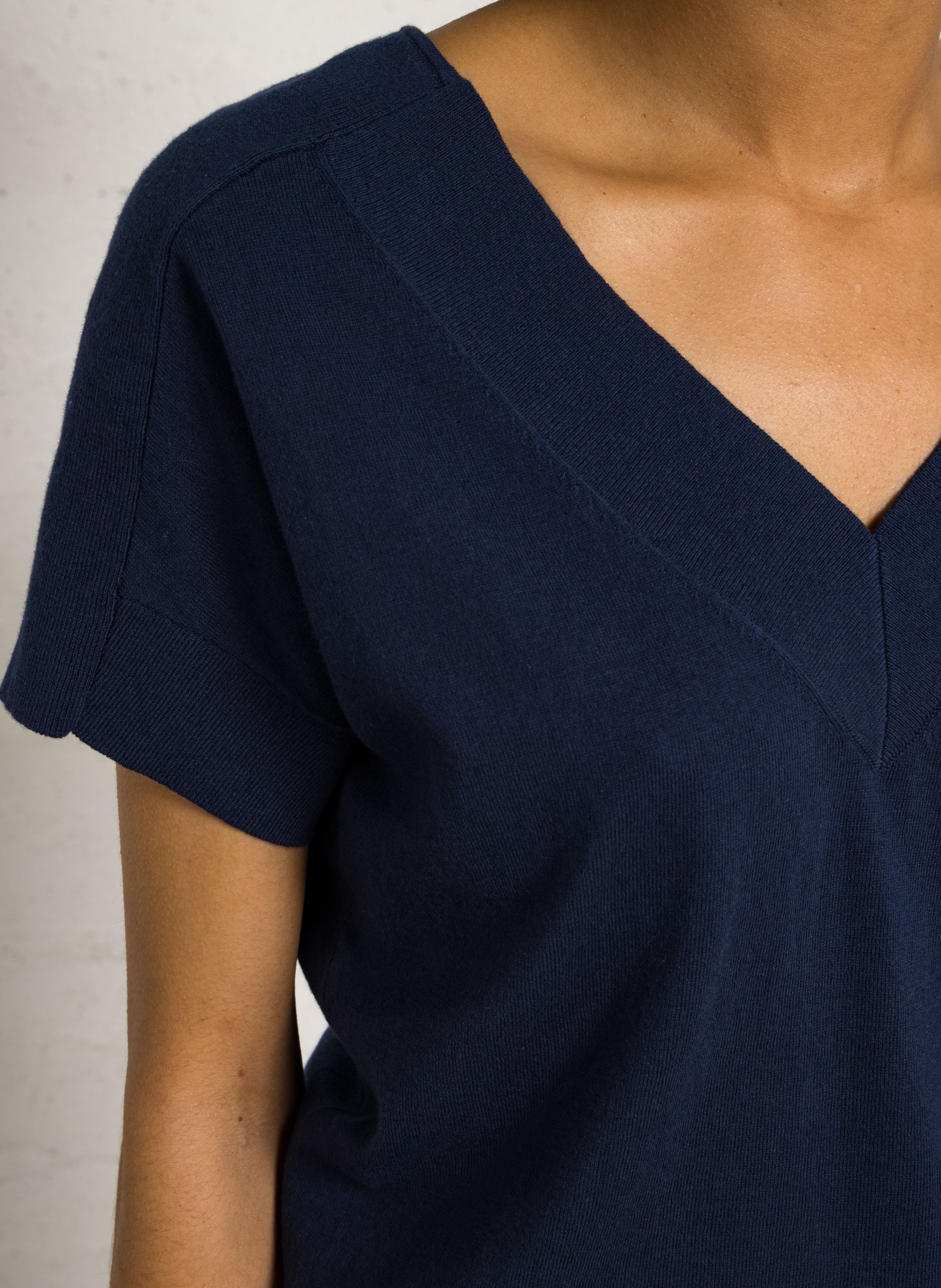 Top oversize col v en coton pretty Violet