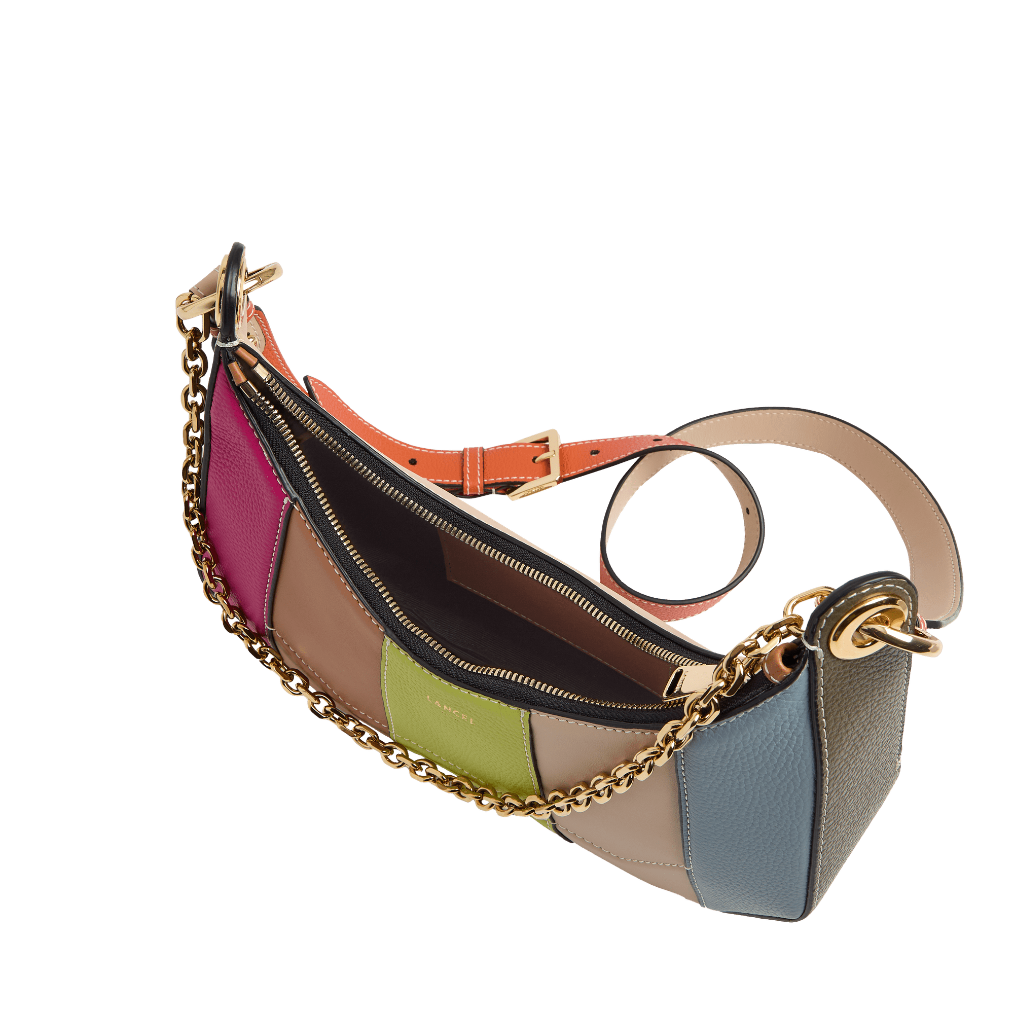 Croisette double-carry zipped bag medium by lancel in leather LANCEL Purple