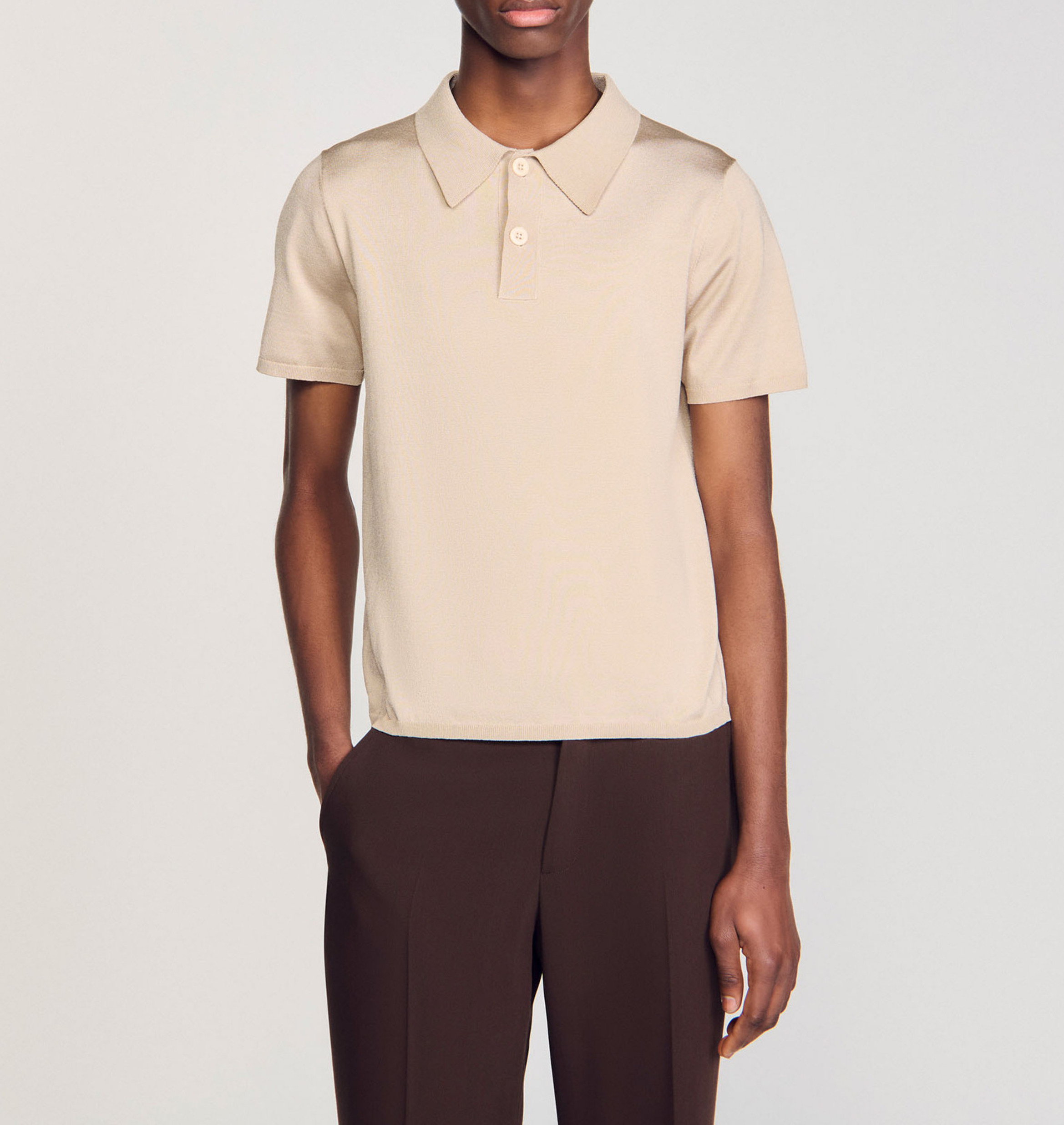 Polo regular fit SANDRO Blanc