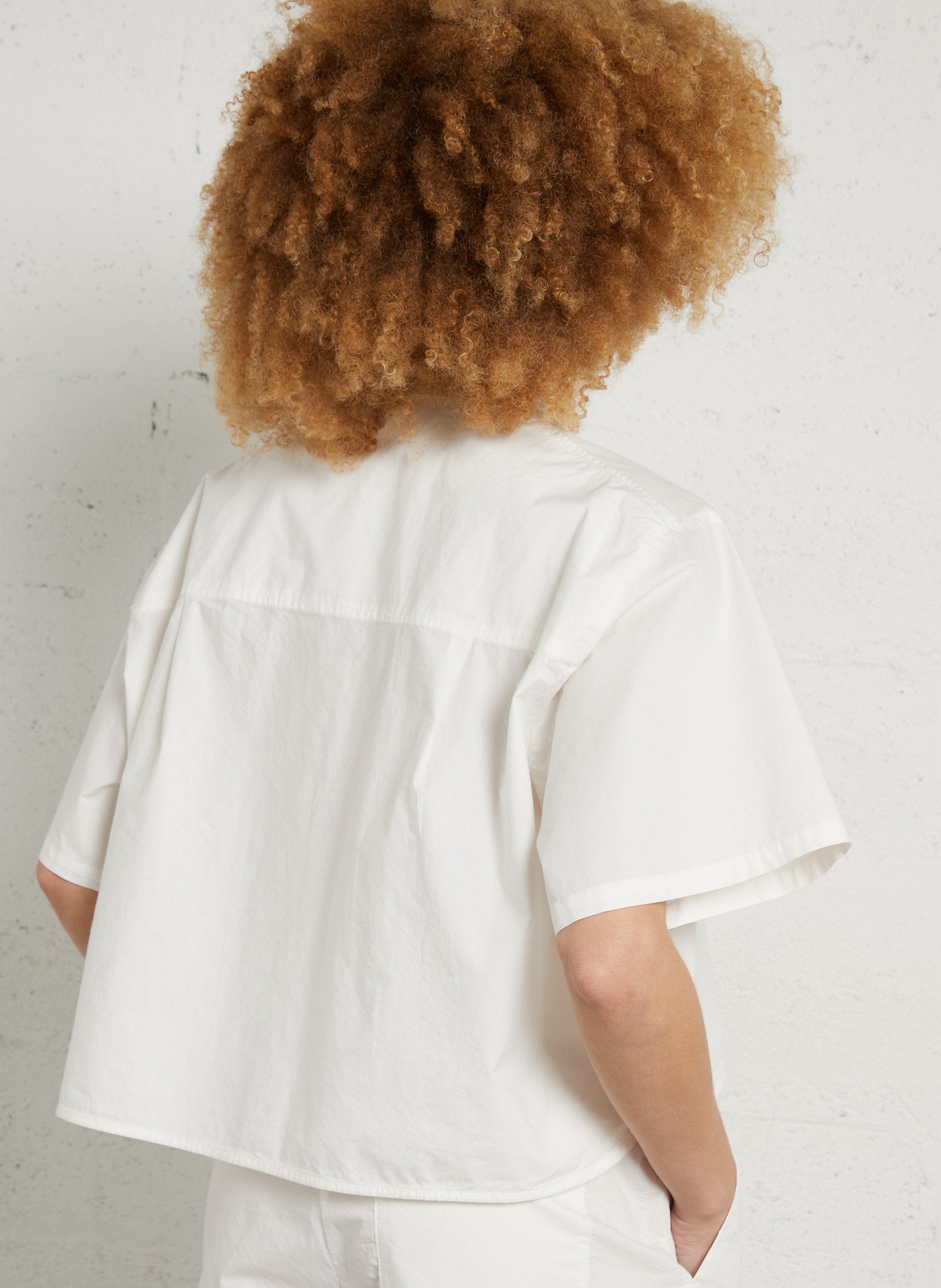 Chemise ample en coton bio bailow AMERICAN VINTAGE Blanc