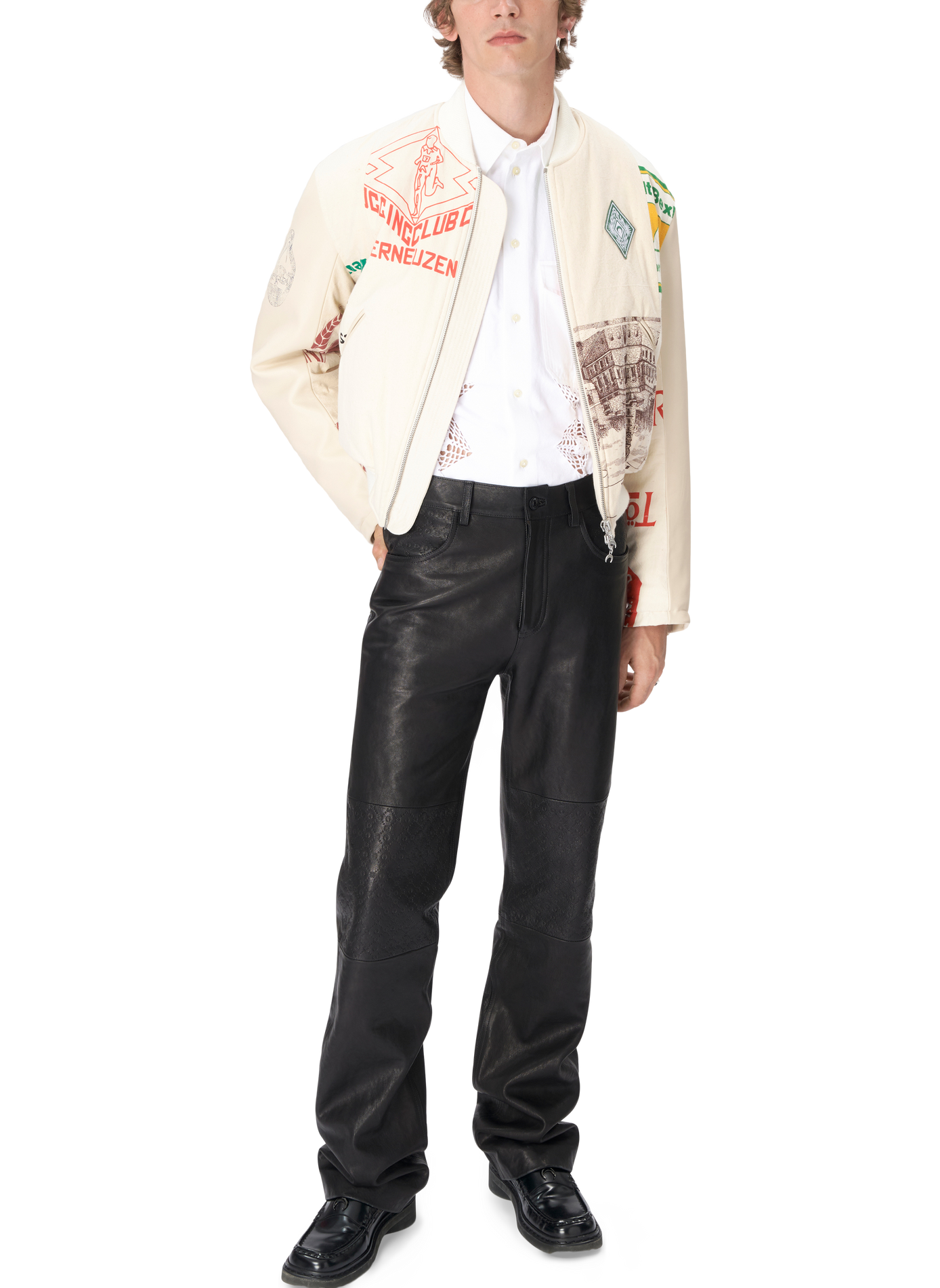 Veste bomber fabriqué en tote bags upcyclé unisexe MARINE SERRE Blanc