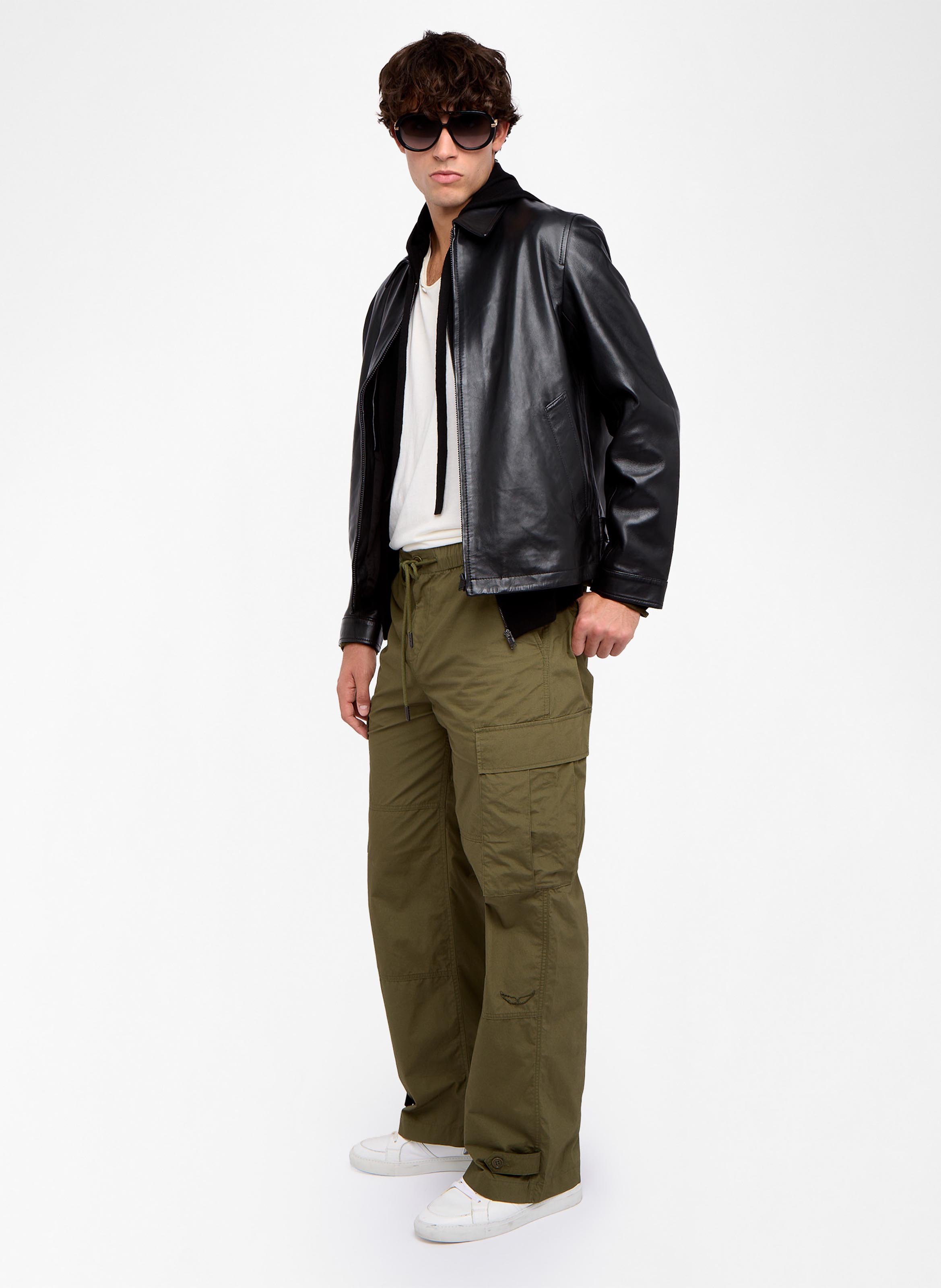 Pantalon droit en coton palmyr ZADIG&VOLTAIRE Kaki