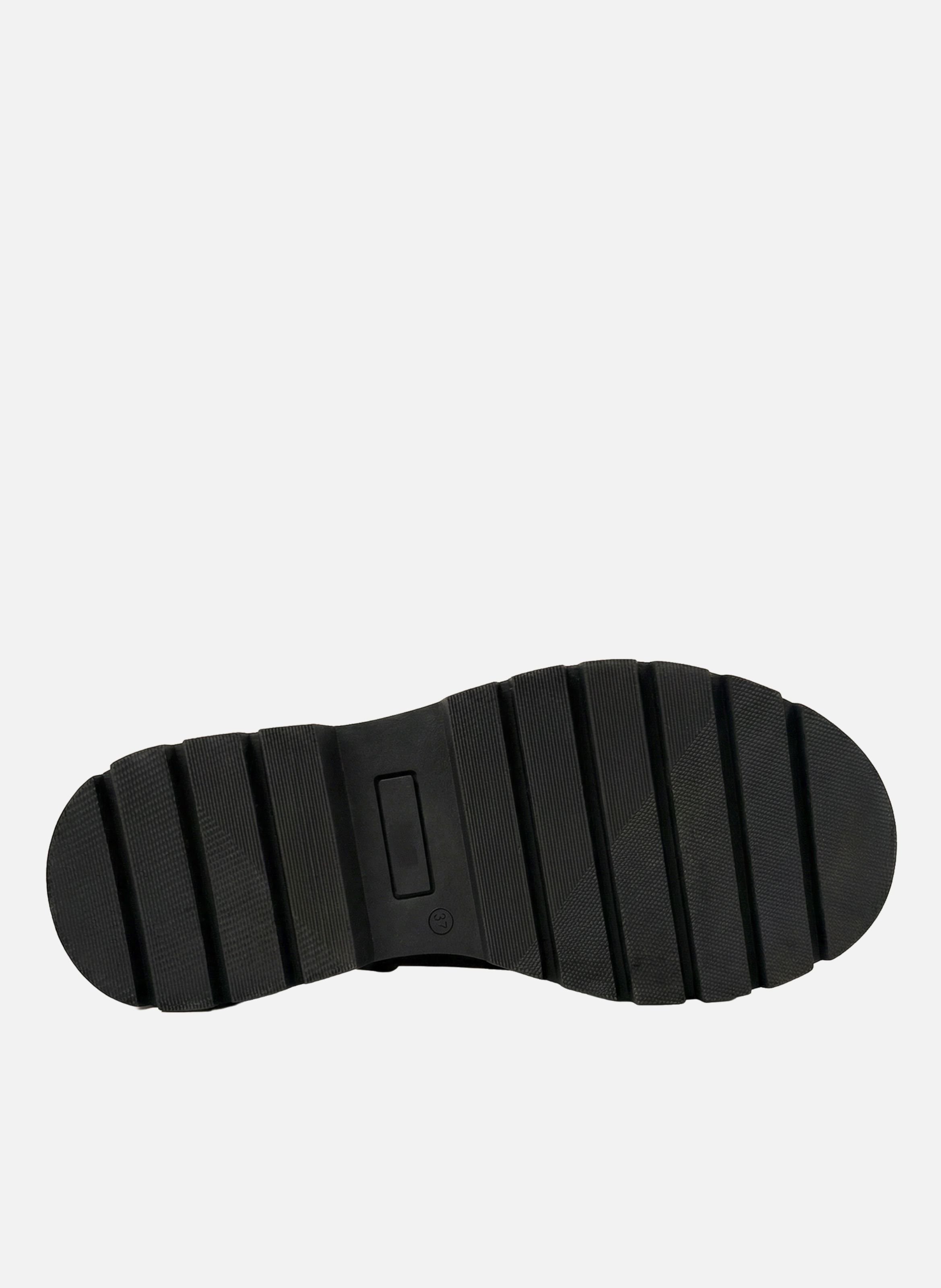 Rubber sole smooth leather sandals JULES & JENN Zwart