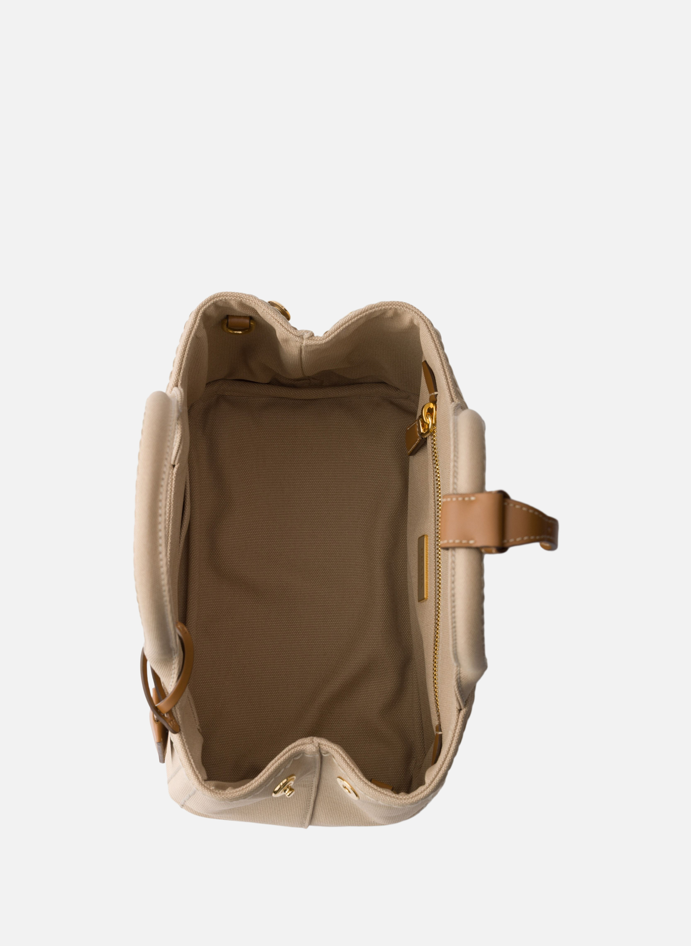 Petit sac prada jardinière en toile de coton PRADA Beige