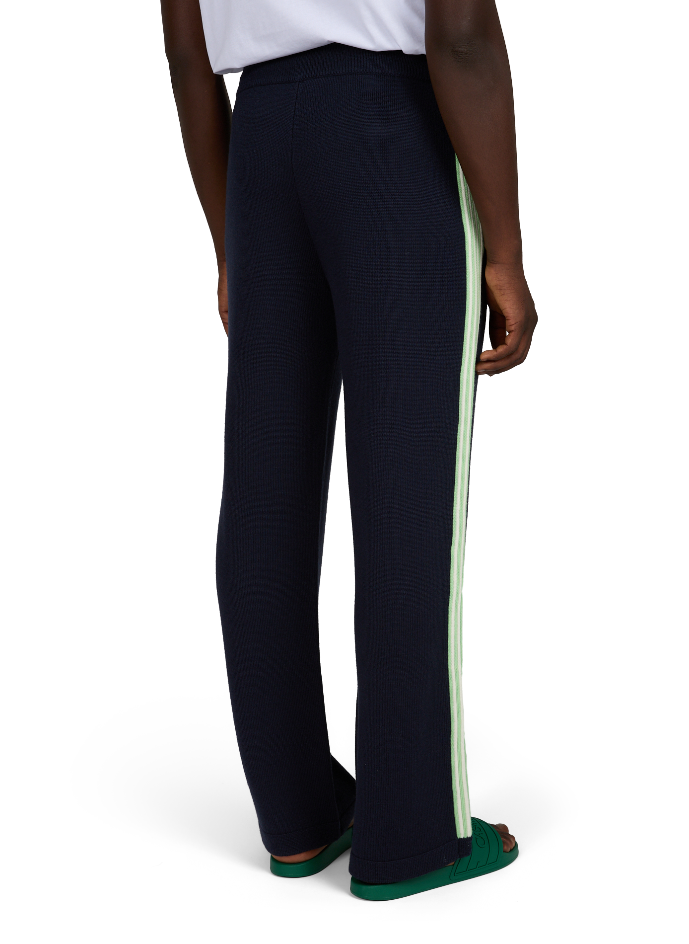 Merino wool embroidered logo trousers CASABLANCA PARIS Blue