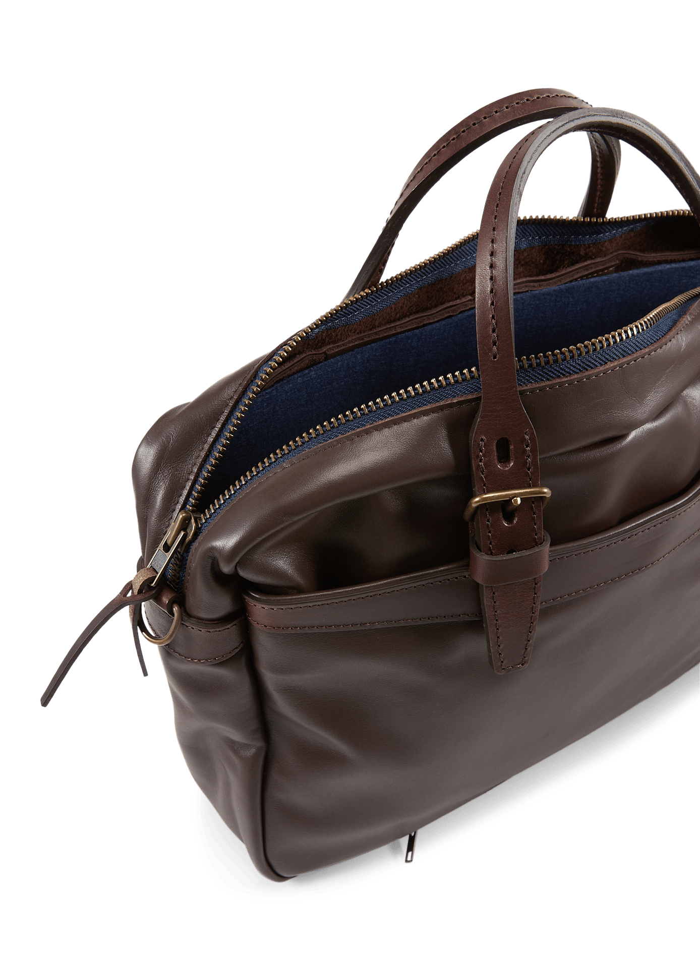 Leather baseball cap BLEU DE CHAUFFE Brown