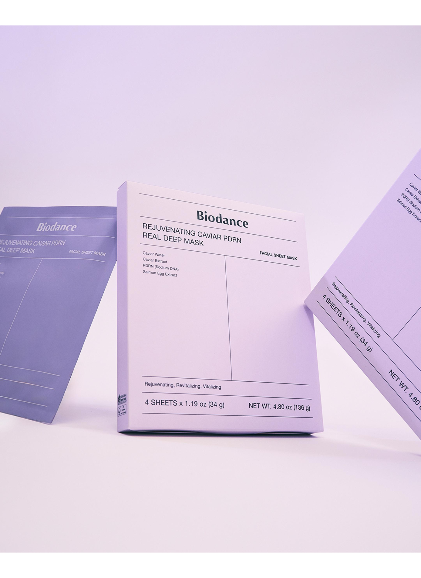 Pack de 4 masques régénérants au Pdrn et Caviar BIODANCE No color