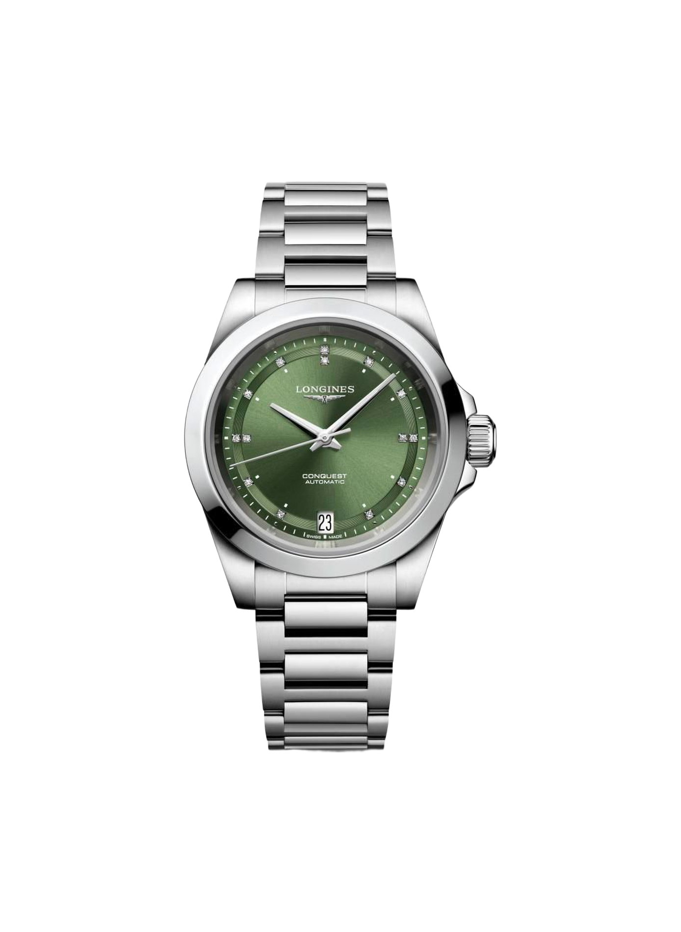 Montre automatique Conquest 2023 en acier inoxydable LONGINES Vert