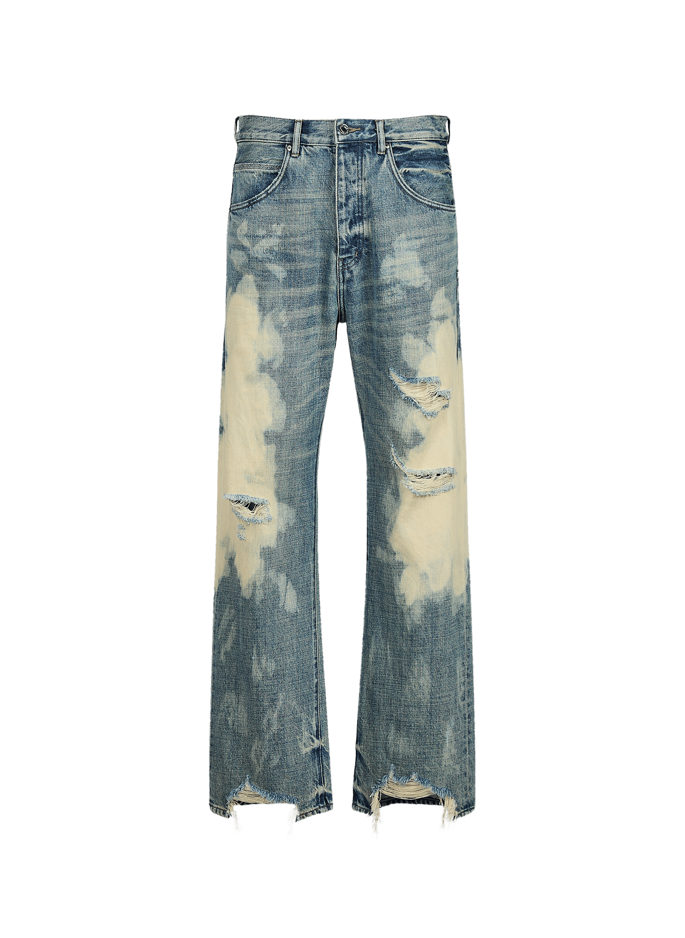 Verwaschte und zerrissene Jeans aus Baumwolle PURPLE BRAND Blau