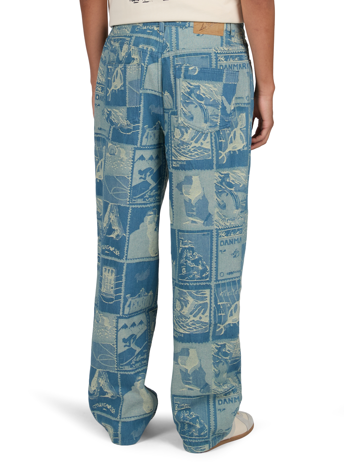 Bedruckte Jeans aus Baumwollmischung LES DEUX Blau