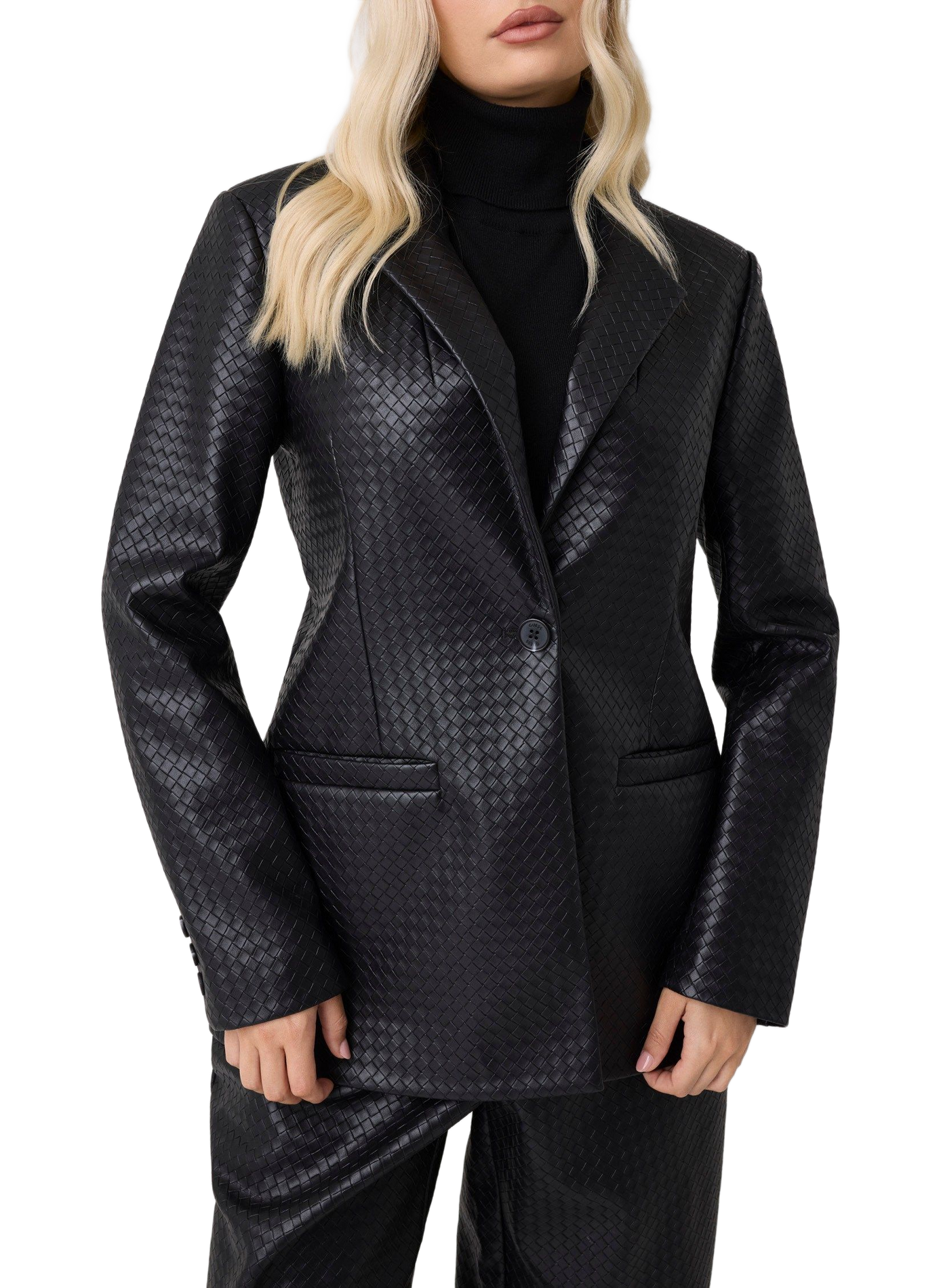Strukturierter, gerade geschnittener Blazer GUESS Schwarz