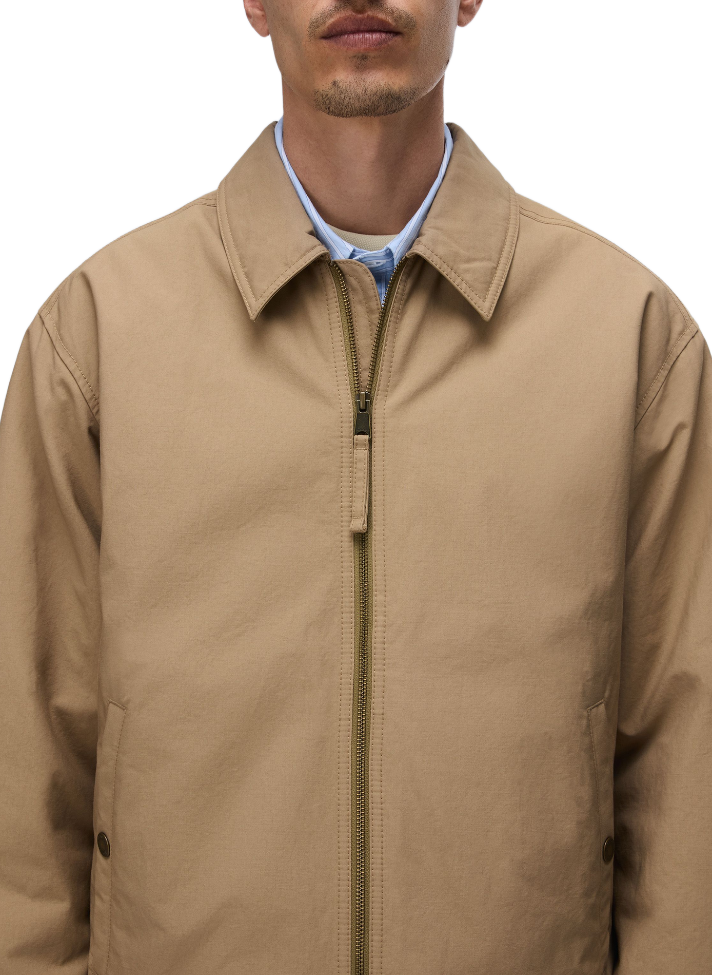 Classic straight solid color jacket with classic collar. NAPAPIJRI Brown