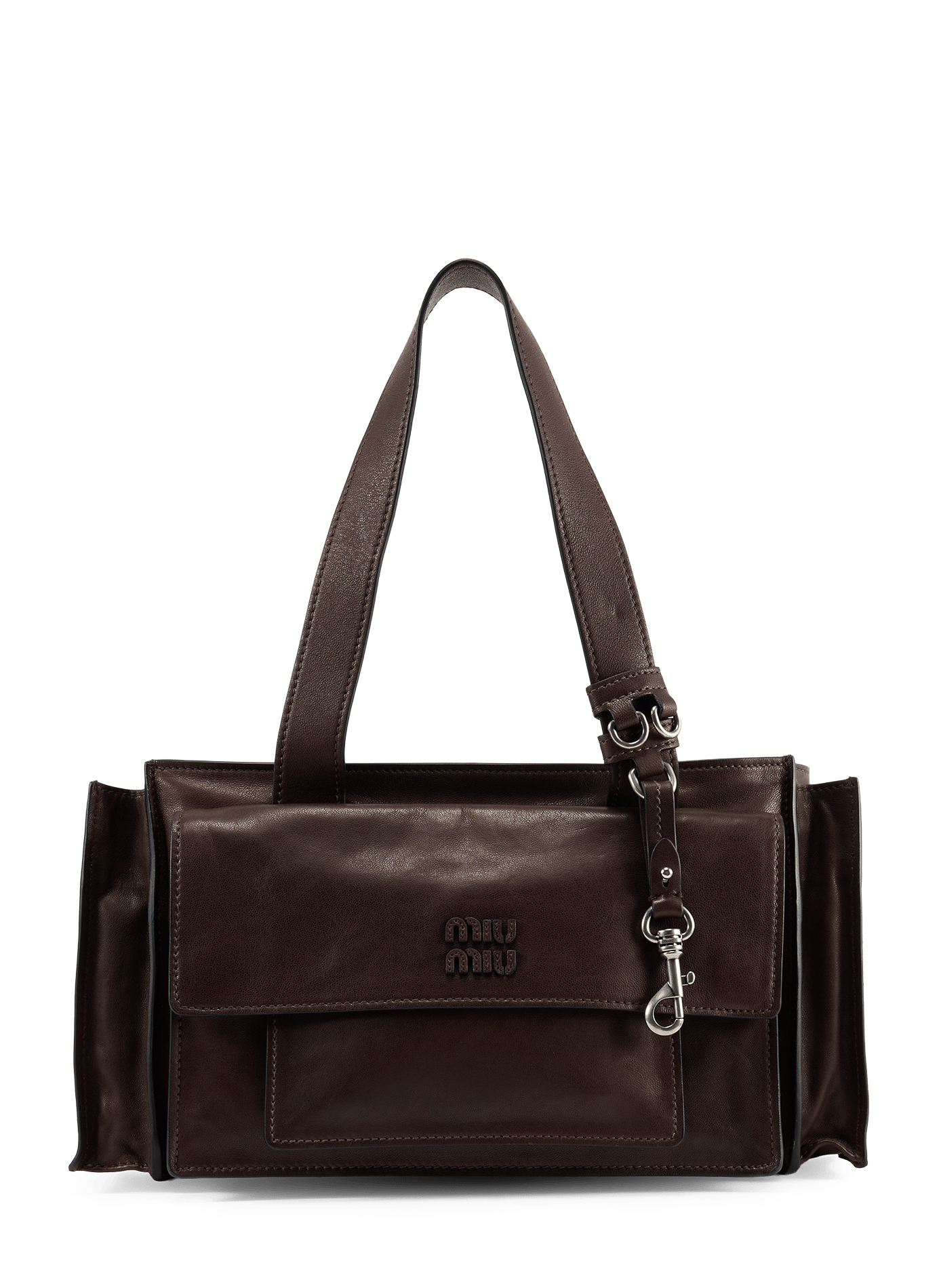 Utilitytas van leer MIU MIU Bruin