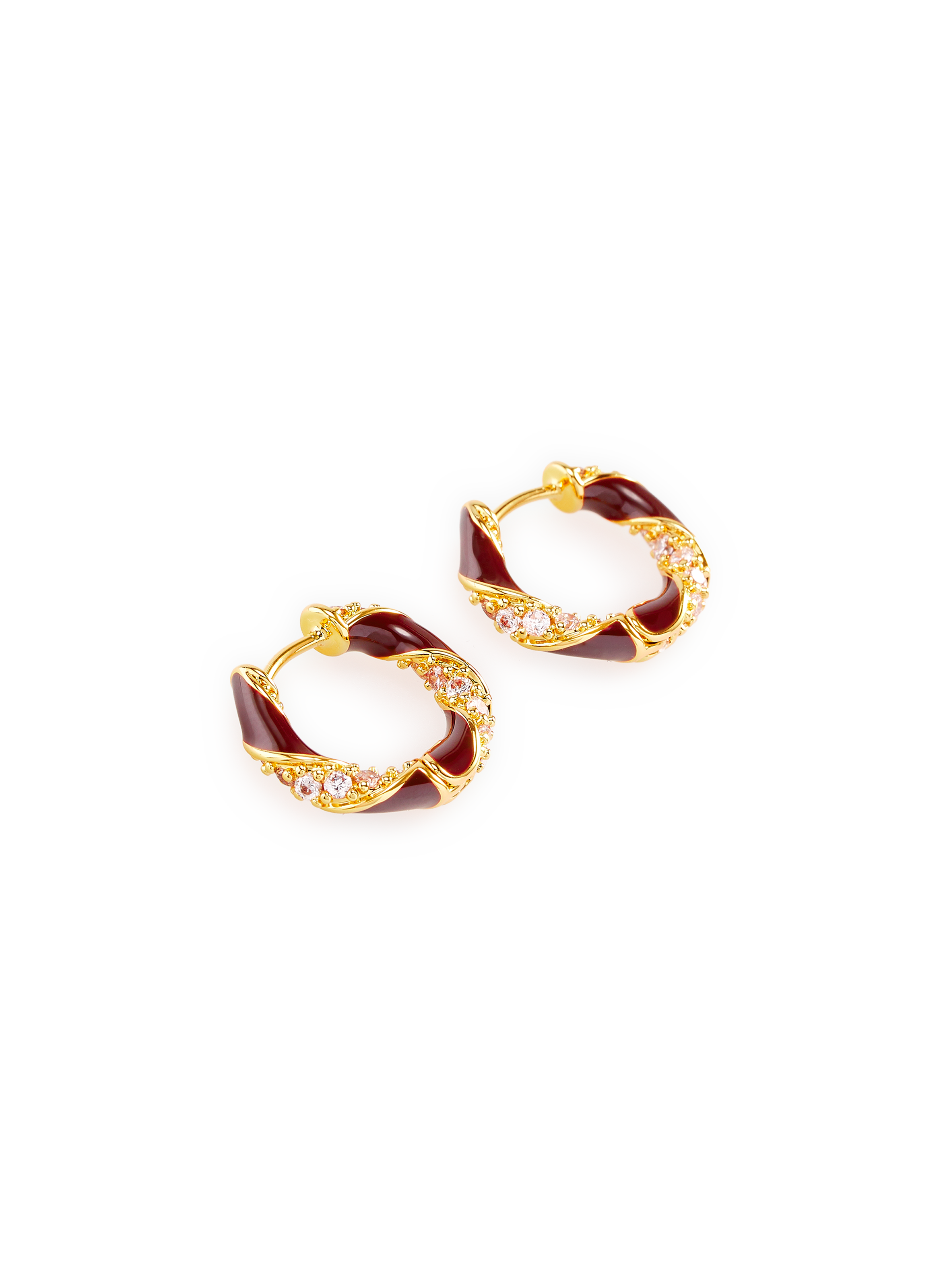 Boucles d'oreille Candy Stripe Pave