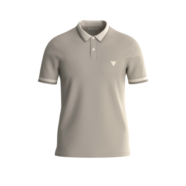 Guess Cotton-blend Polo Shirt In Grey
