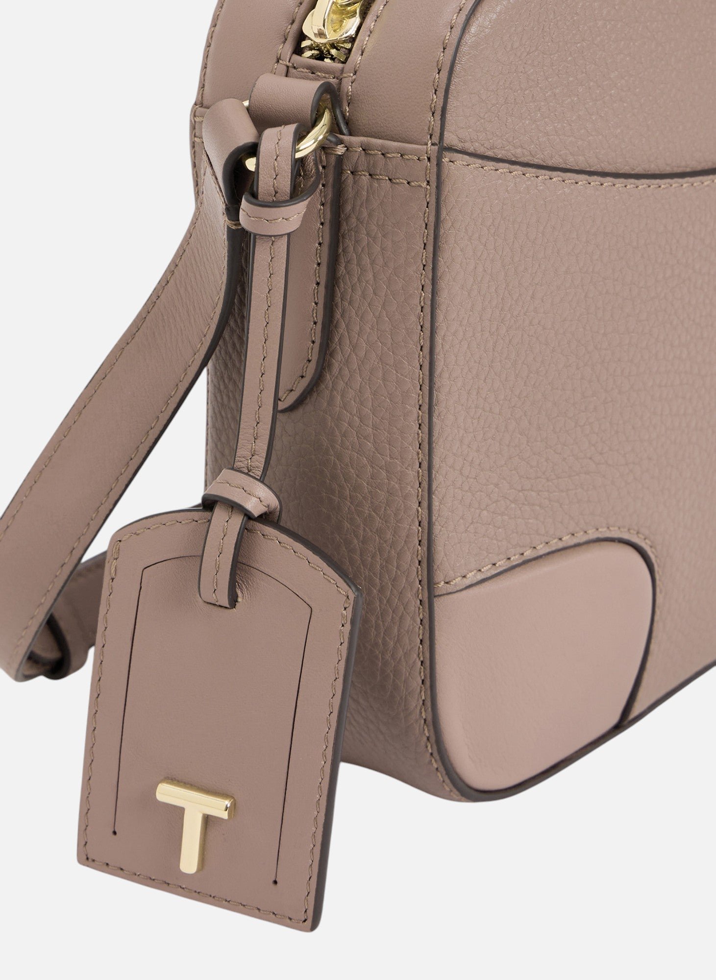 Sac bandoulière moyen modèle romy en cuir grainé et lisse LE TANNEUR Gris