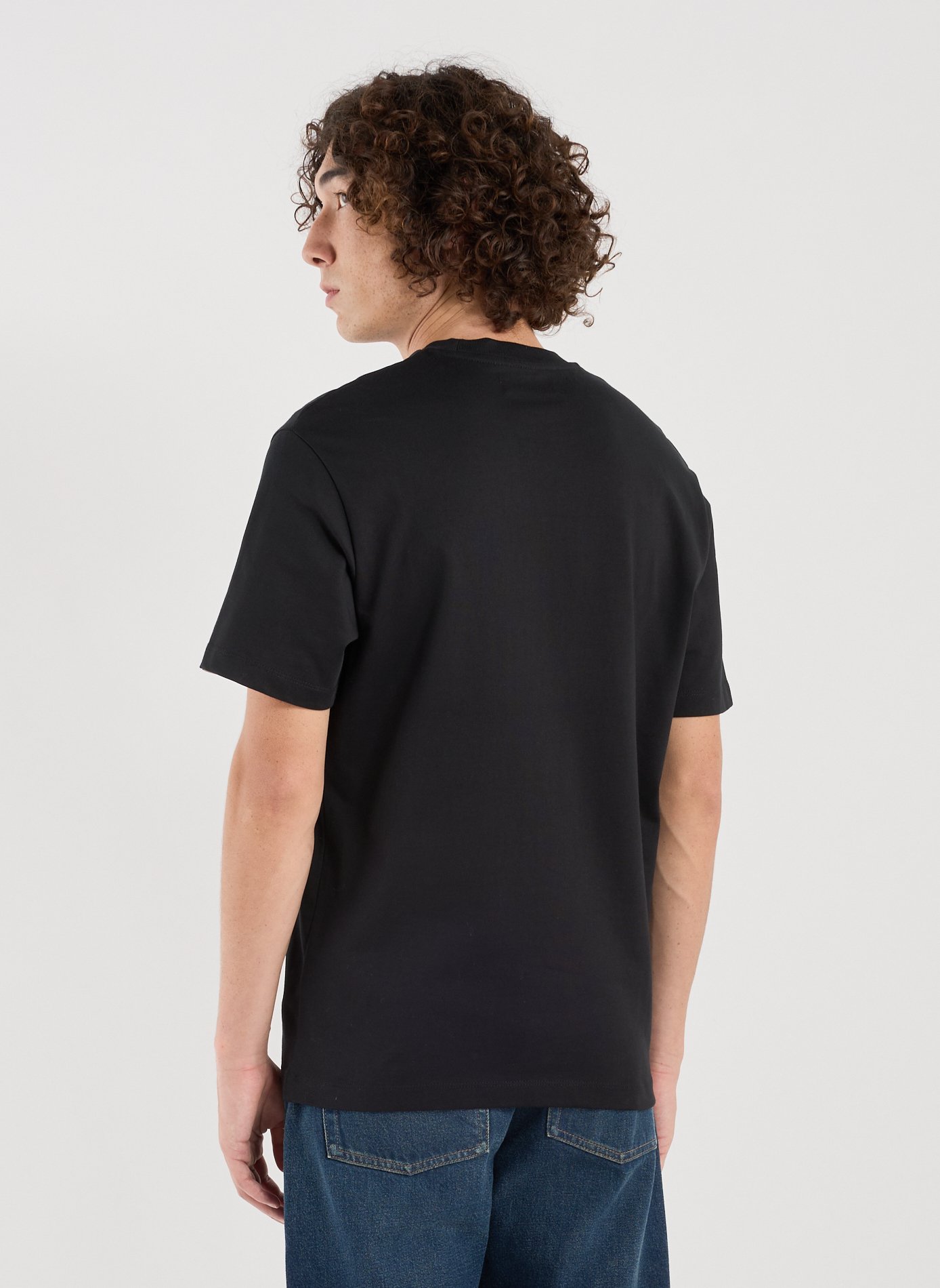 T-shirt droit en coton REPLAY Noir